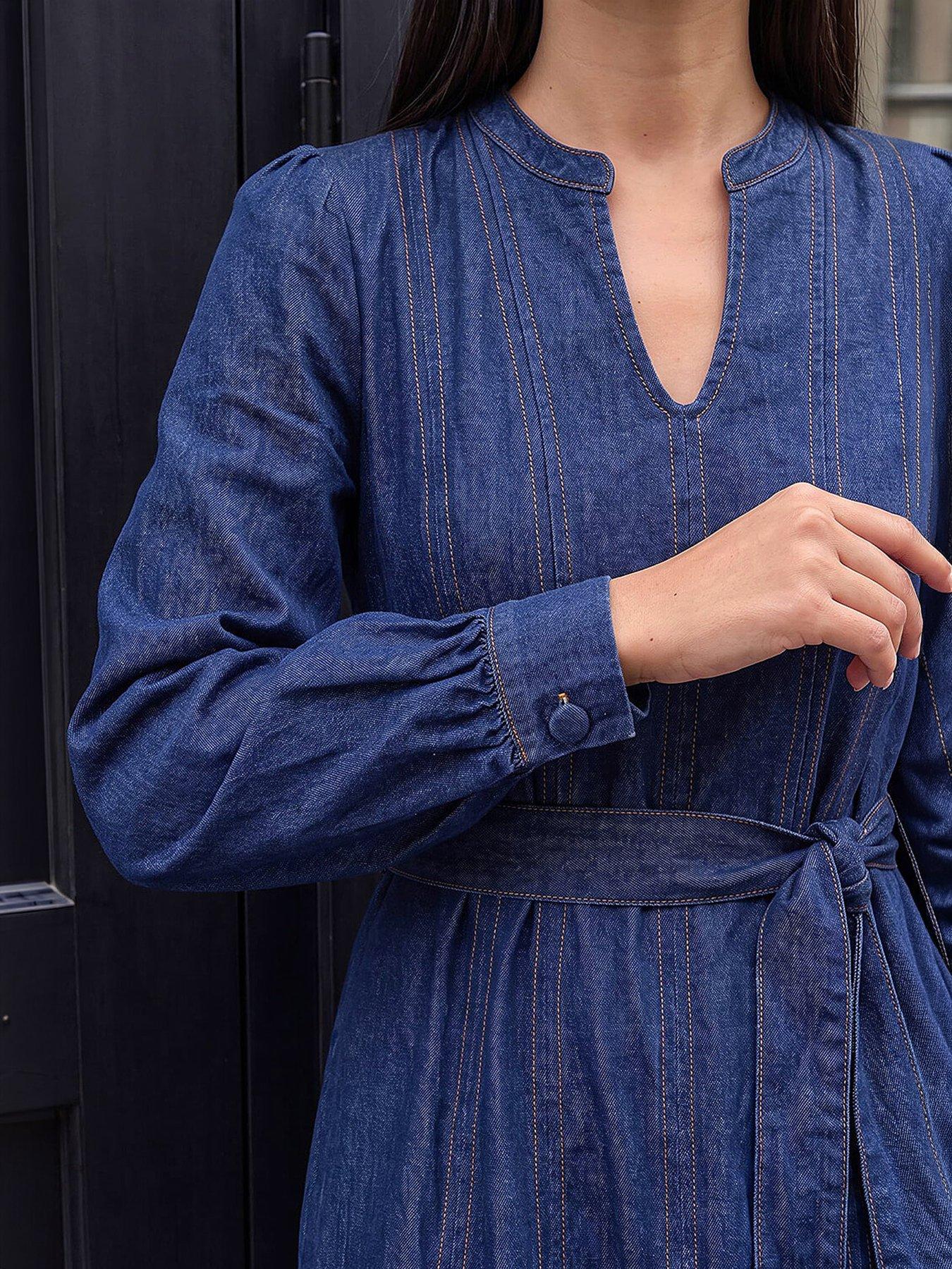 Image 2 of 3 of Roman Panelled Tie Waist Midi Dress