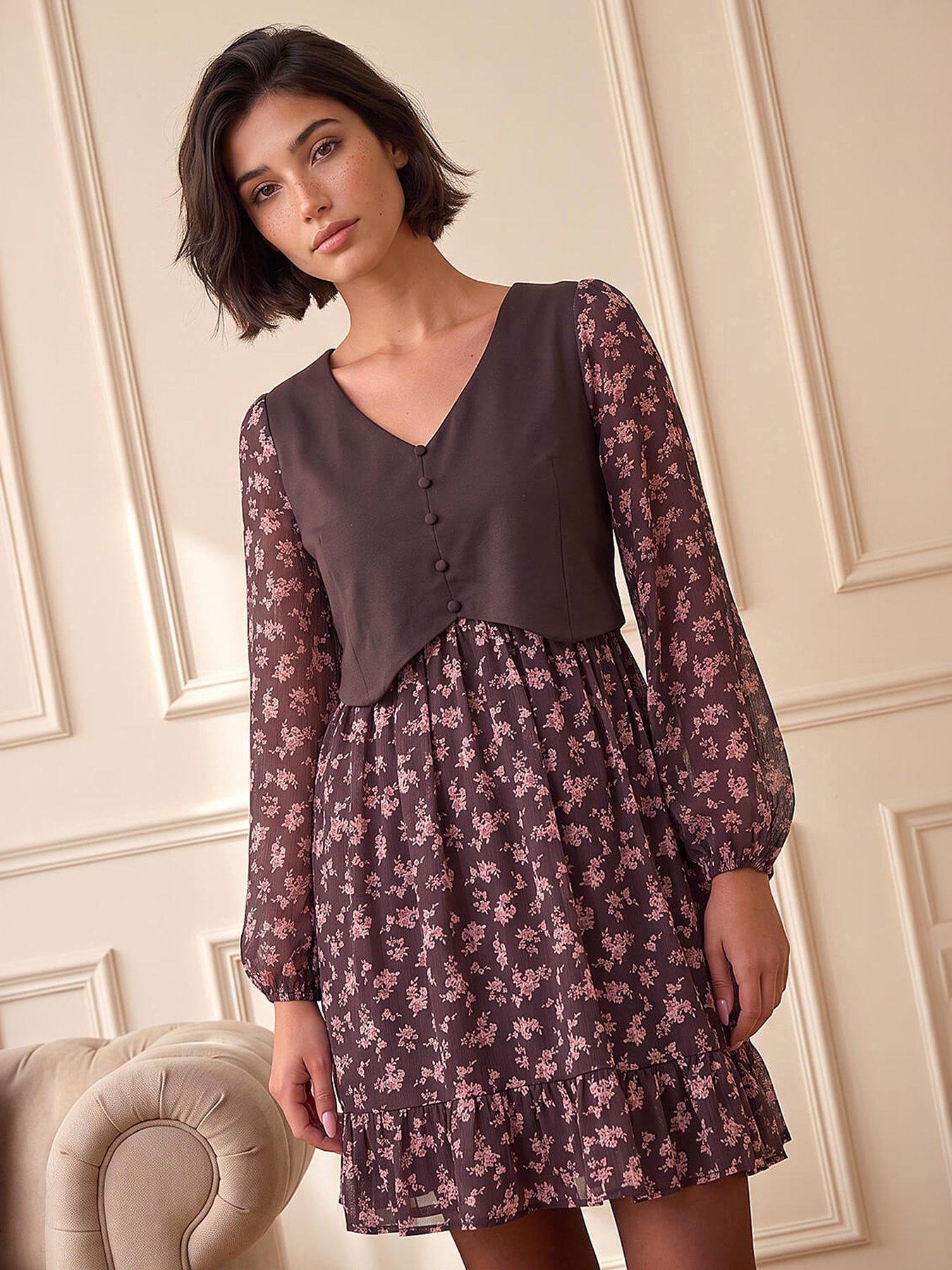 Image 1 of 4 of Roman Petite Waistcoat Dress