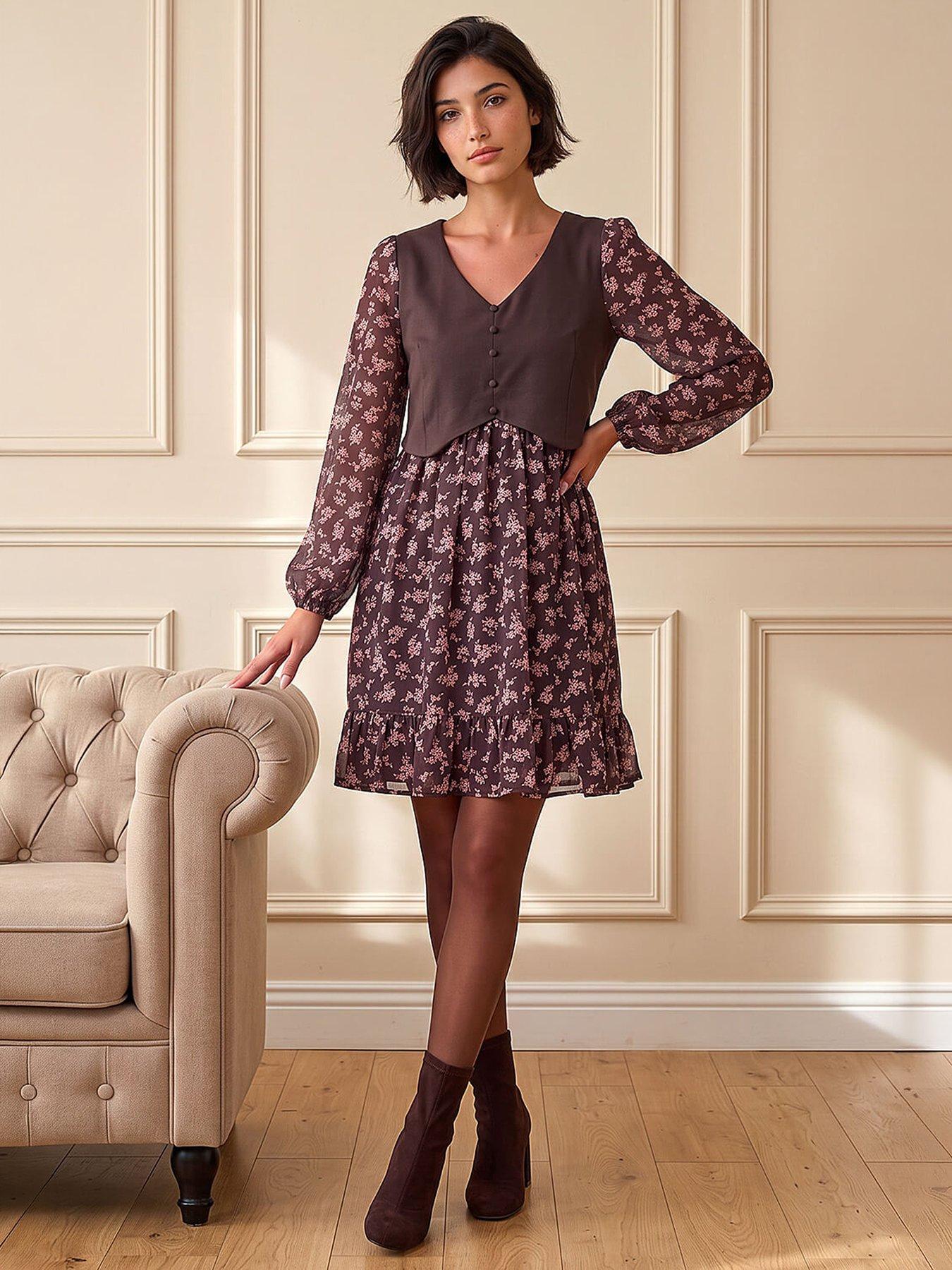 Image 3 of 4 of Roman Petite Waistcoat Dress