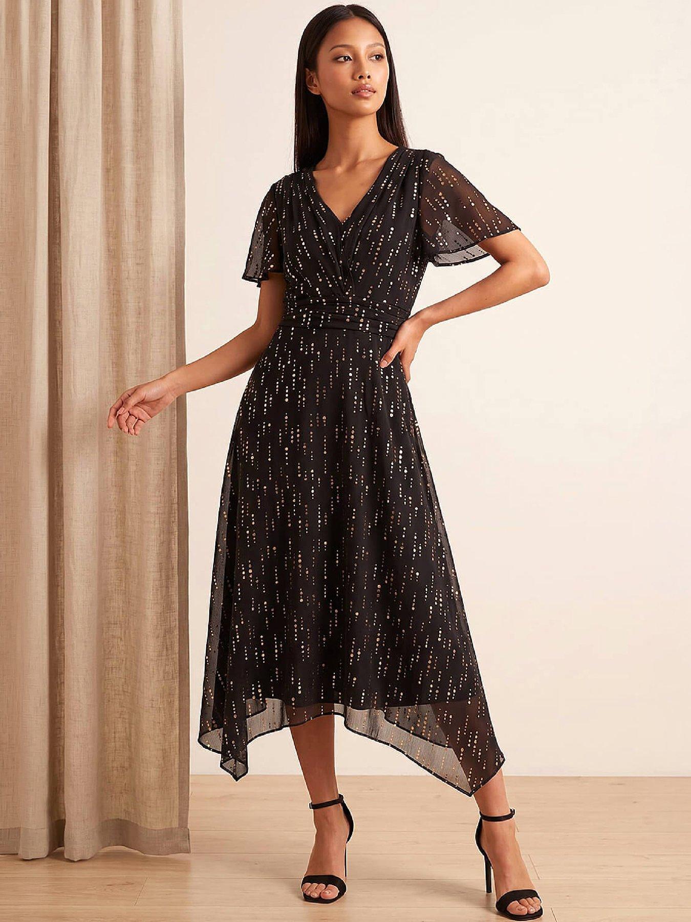 Image 1 of 4 of Roman Petite Foil Printed Dress