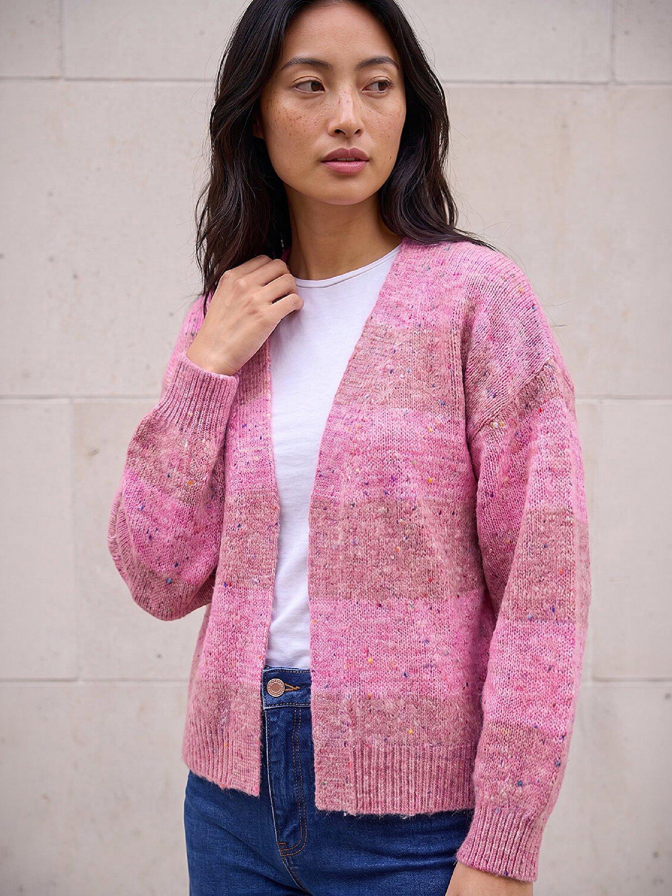 Roman Petite Women's Pink Stripe Cardigan Size 12 - Image 2