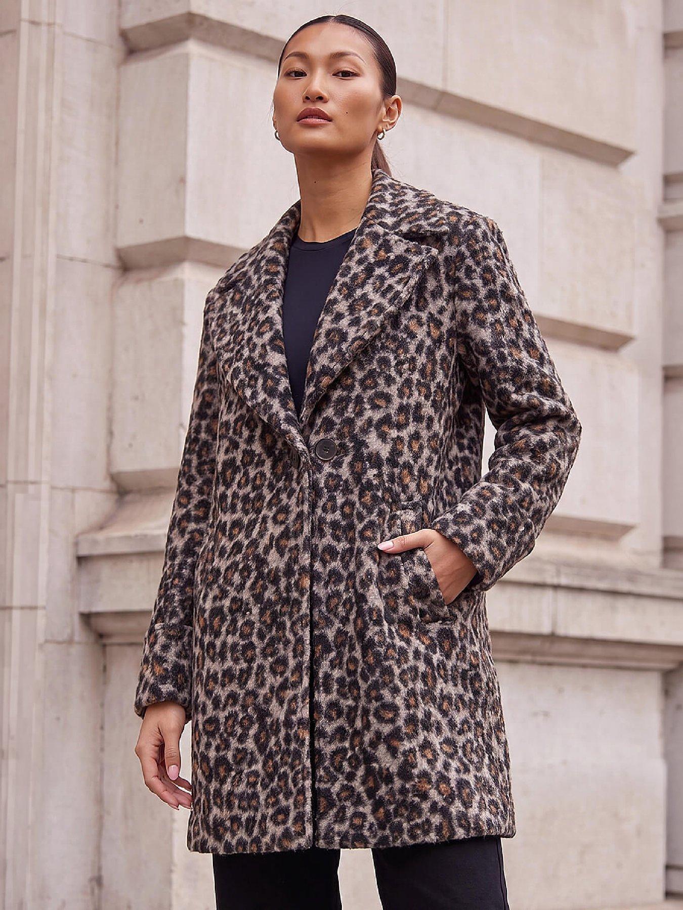 Roman Women's Petite Animal Boucle Coat in Brown | Size: 16 - Image 2