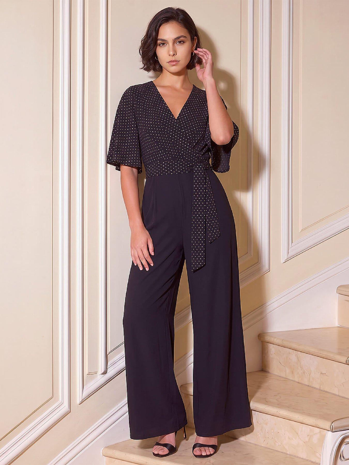 Image 4 of 4 of Roman Glitter Spot Stretch Jumpsuit
