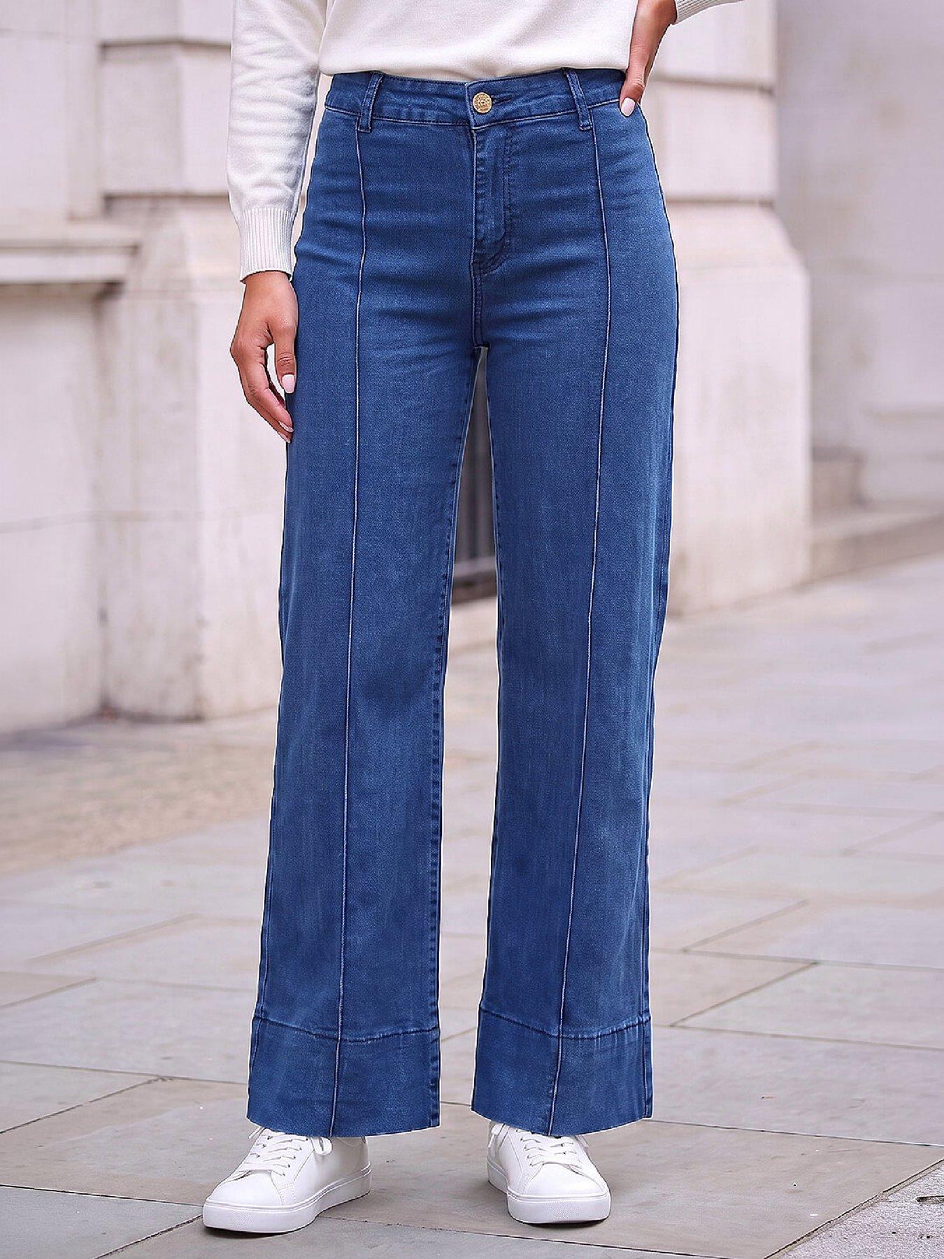 Roman Women's Indigo Petite Seam Detail Jeans Trouser In | : Size 10 - Image 2