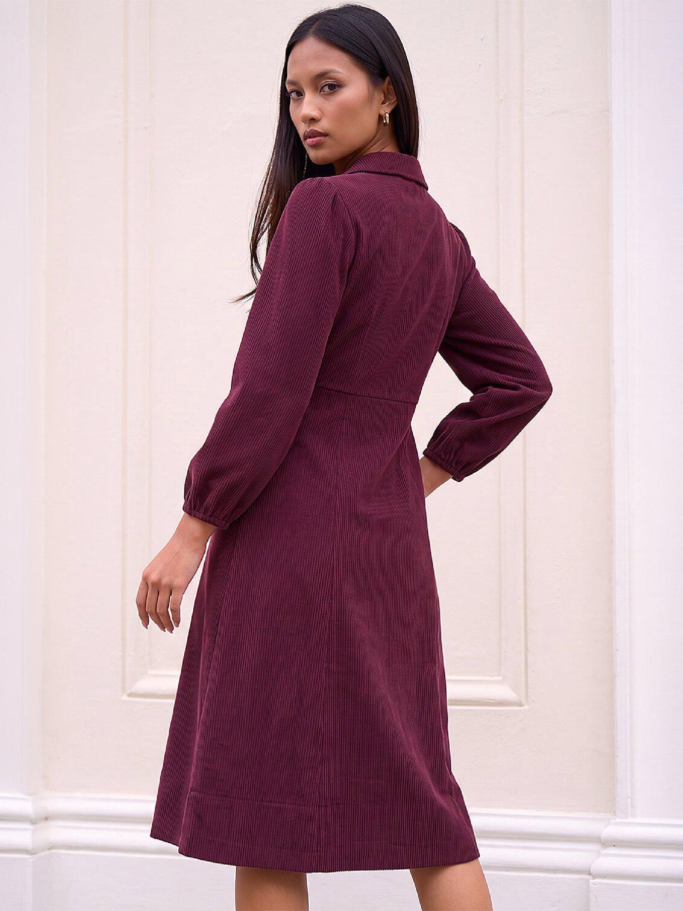 Image 3 of 4 of Roman Petite Zip Front Cord Dress