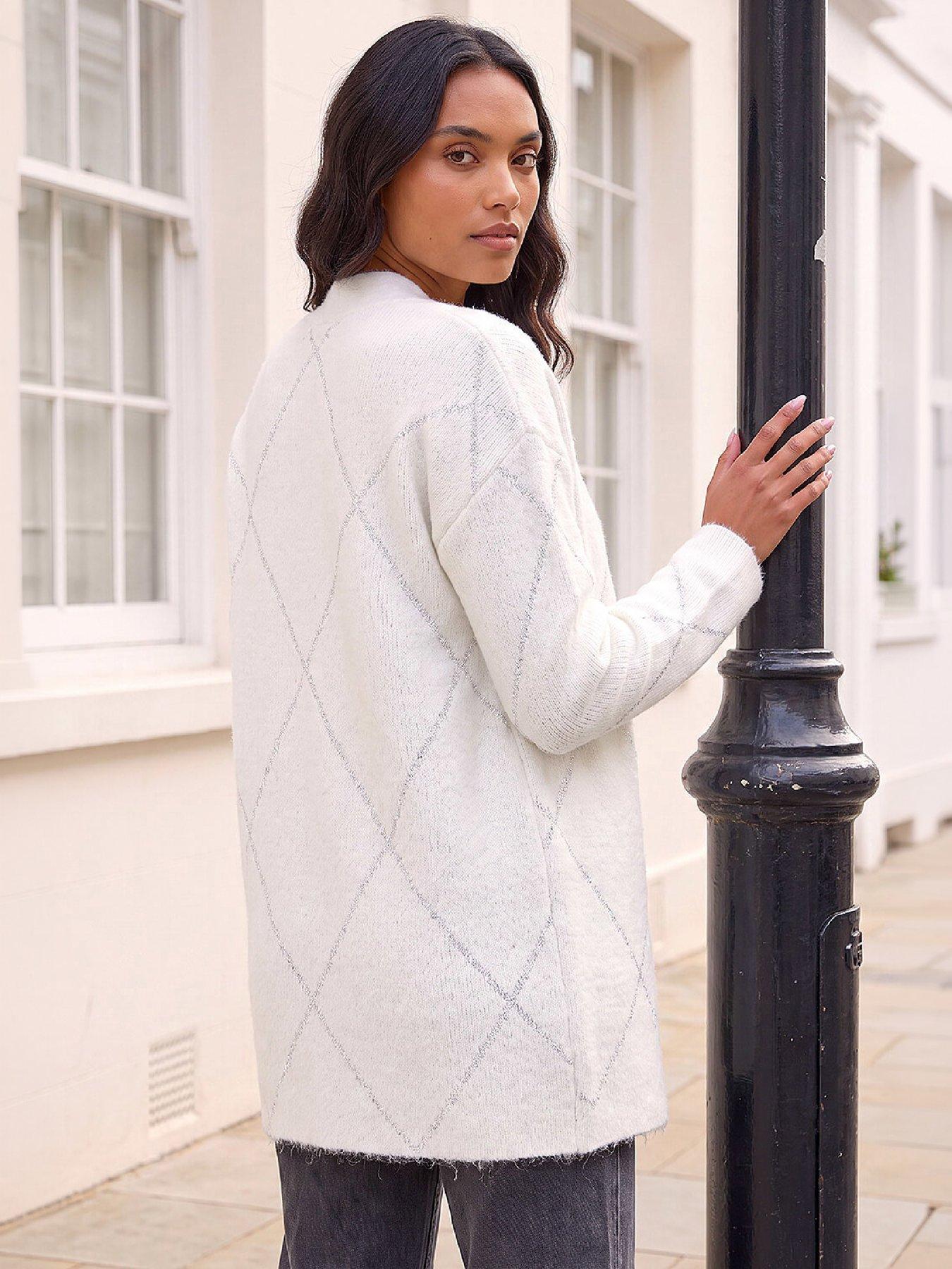 Image 4 of 4 of Roman Sparkle Argyle Cardigan