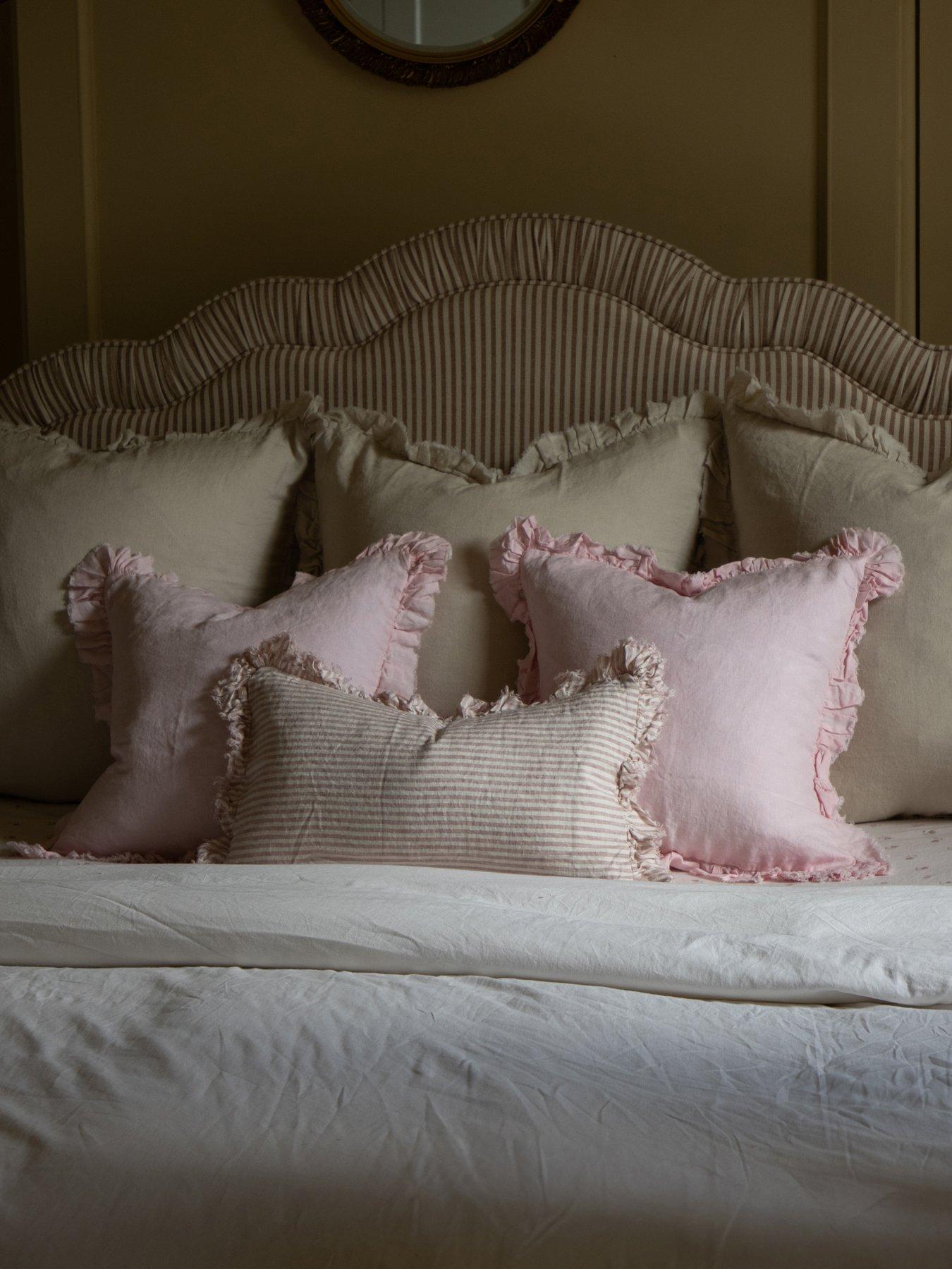 Image 3 of 3 of Ellenvale Interiors Hallie Stripe Ruffle Cushion Cover 50x30