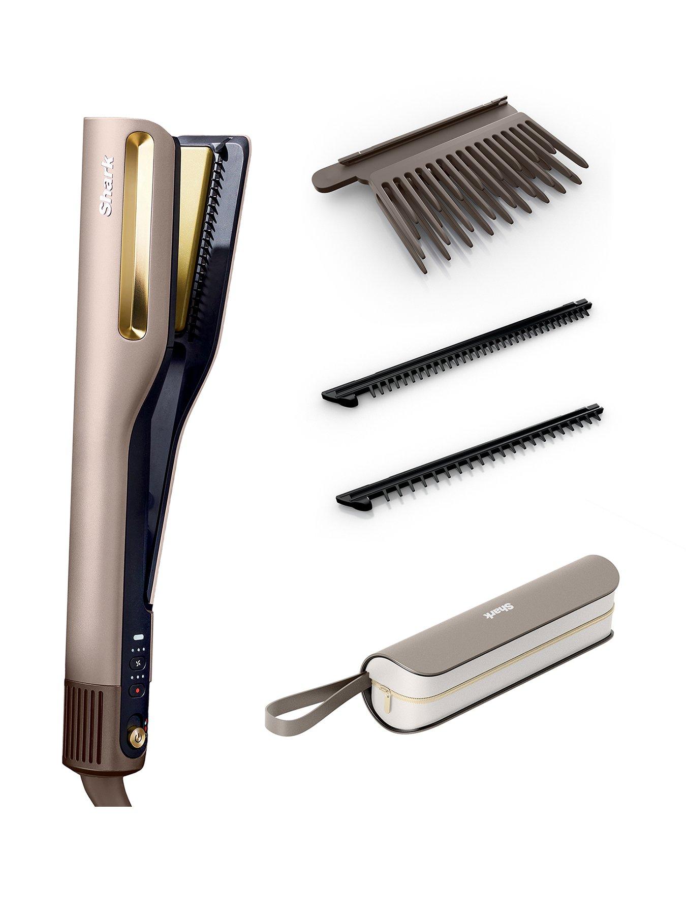 Shark Silkipro Straight Hair Straightener + Dryer In One Tool With Heat-Resistant Storage Case-Mocha Silver [Ht401Uksl]