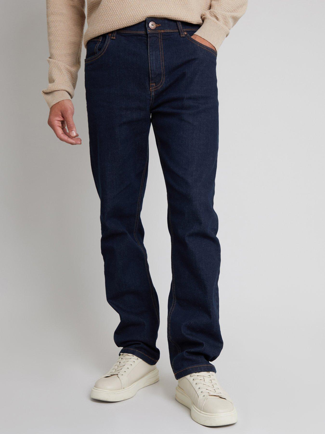 Image 1 of 4 of Threadbare Mens Straight Fit Rinse Wash Canterbury Jeans - Blue