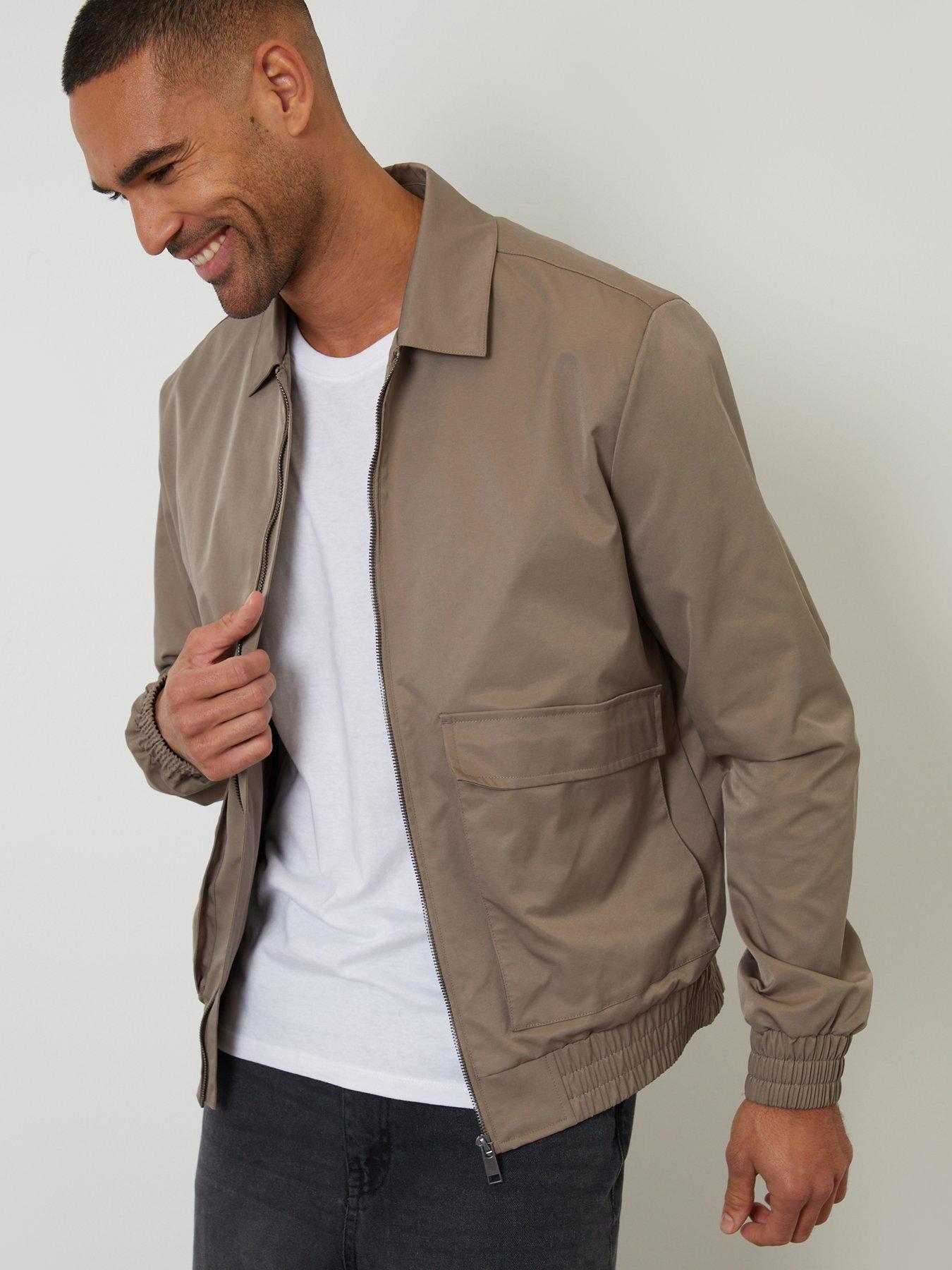 Image 1 of 5 of Threadbare Mens Dufty Zip-Through Lightweight Jacket - Taupe
