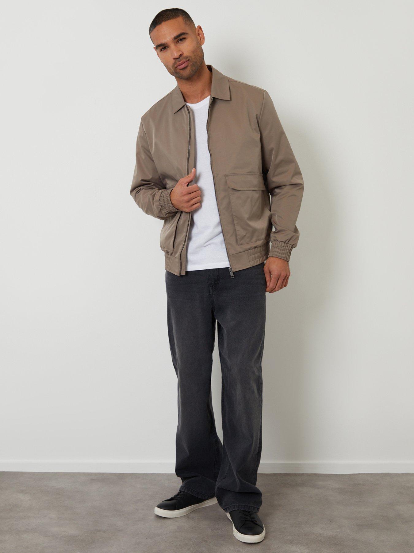 Image 3 of 5 of Threadbare Mens Dufty Zip-Through Lightweight Jacket - Taupe