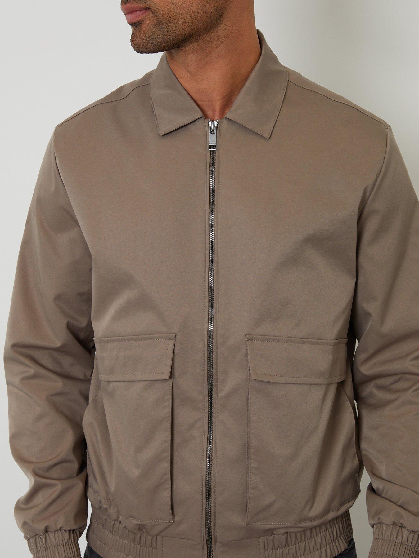 Image 4 of 5 of Threadbare Mens Dufty Zip-Through Lightweight Jacket - Taupe