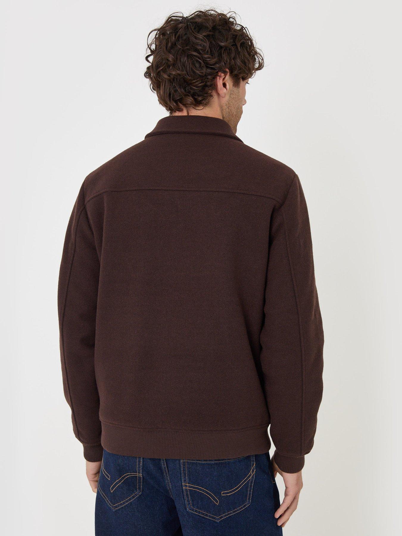 Image 2 of 5 of Threadbare Mens Leksa Zip-Through Point Collar Jacket - Chocolate
