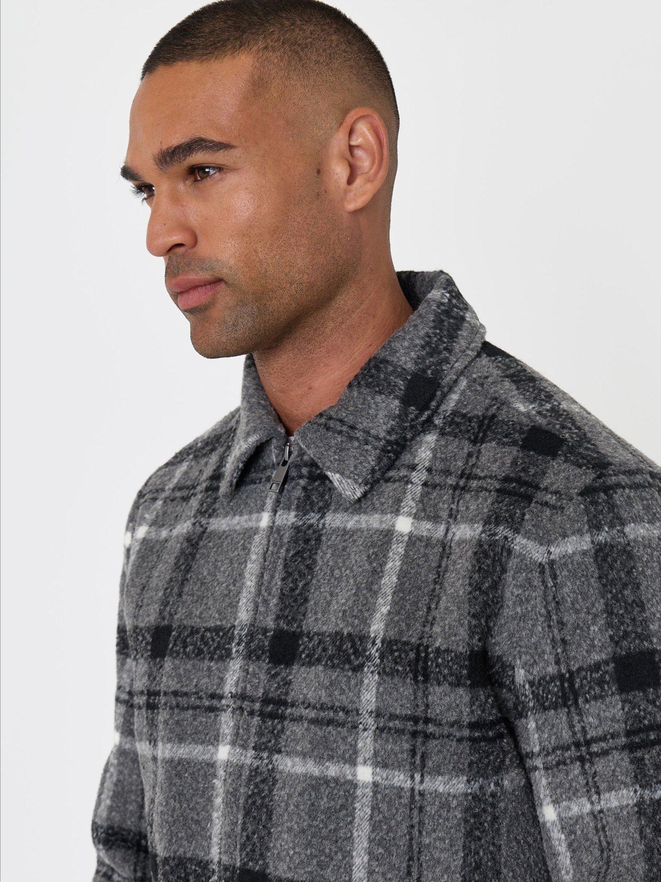 Image 4 of 5 of Threadbare Mens Jacket Orta - Black/Grey Check
