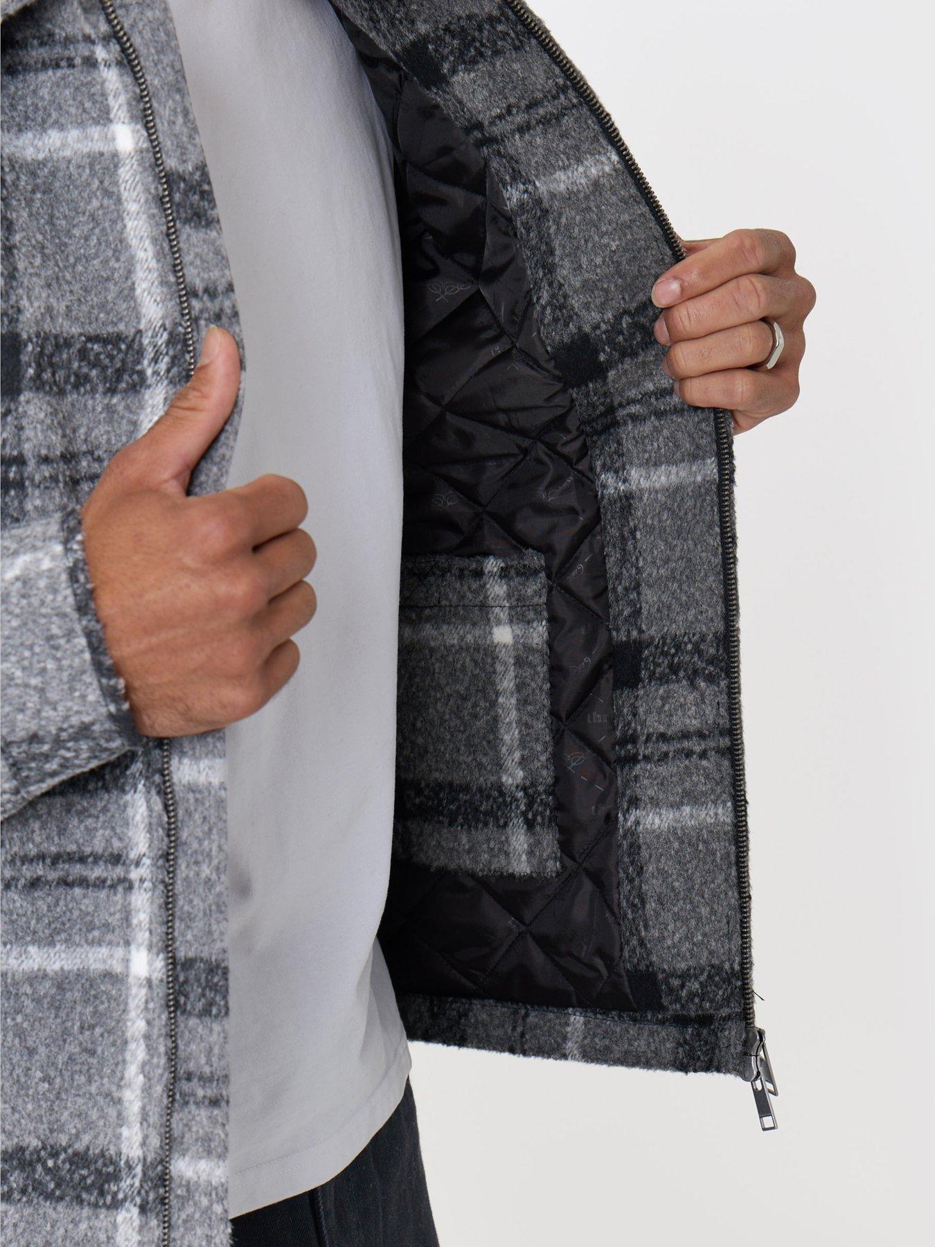Image 5 of 5 of Threadbare Mens Jacket Orta - Black/Grey Check