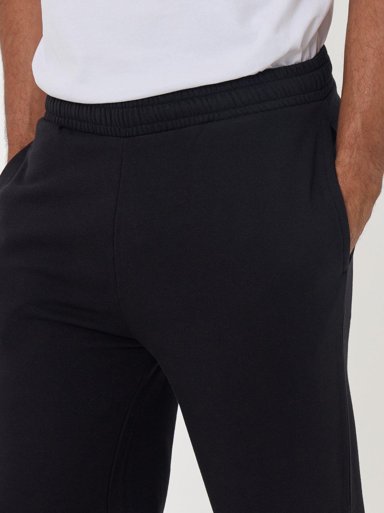 Image 4 of 4 of Threadbare Mens Wide Leg Fleece Elasticated Waist Baldwin Joggers - Black
