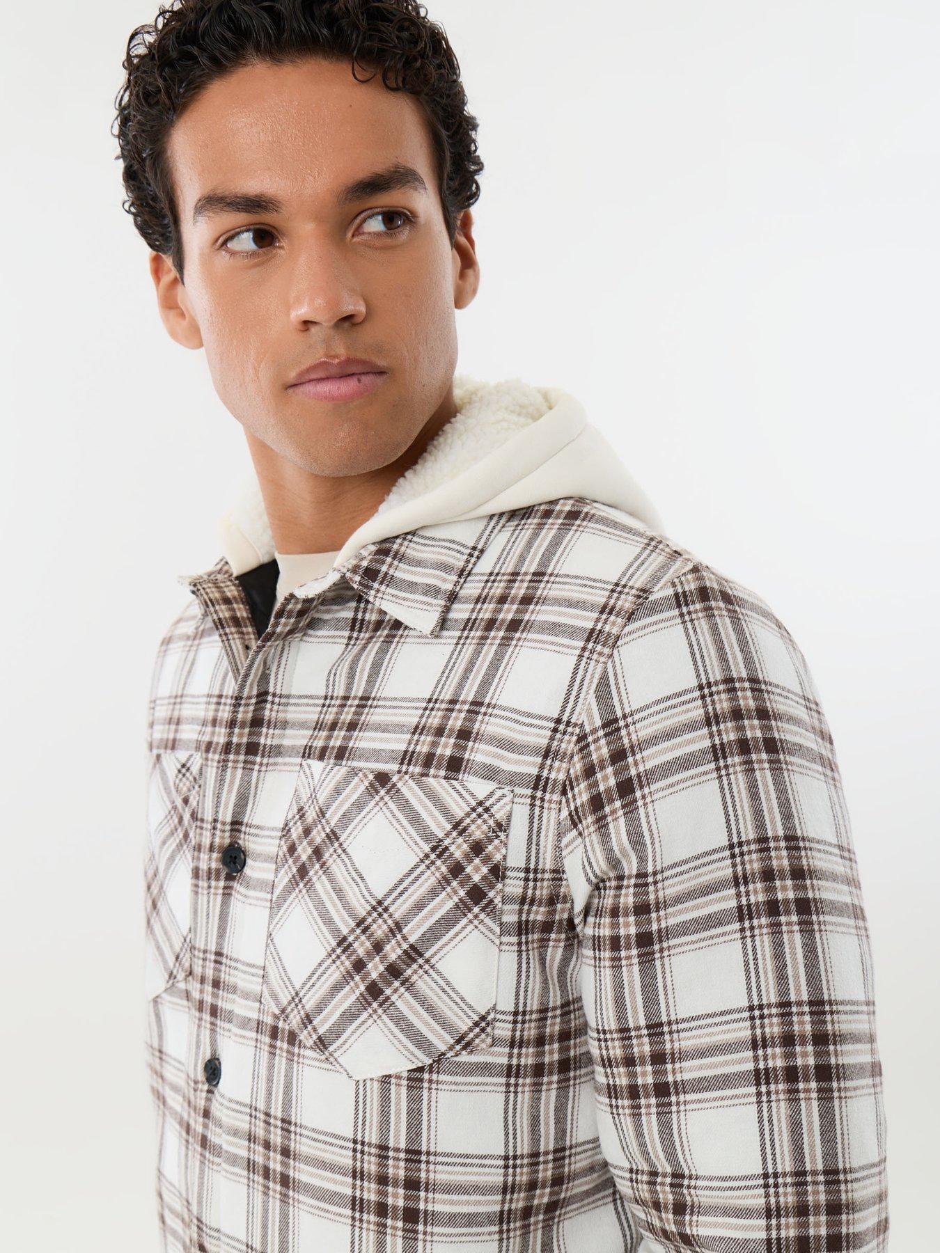 Image 4 of 7 of Threadbare Mens Shacket L/Slv Bourbon - Mersey (Ecru Check)