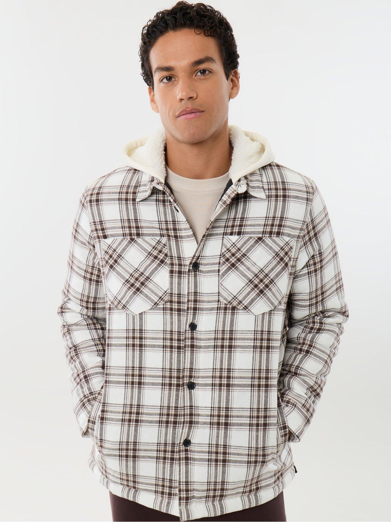 Image 5 of 7 of Threadbare Mens Shacket L/Slv Bourbon - Mersey (Ecru Check)