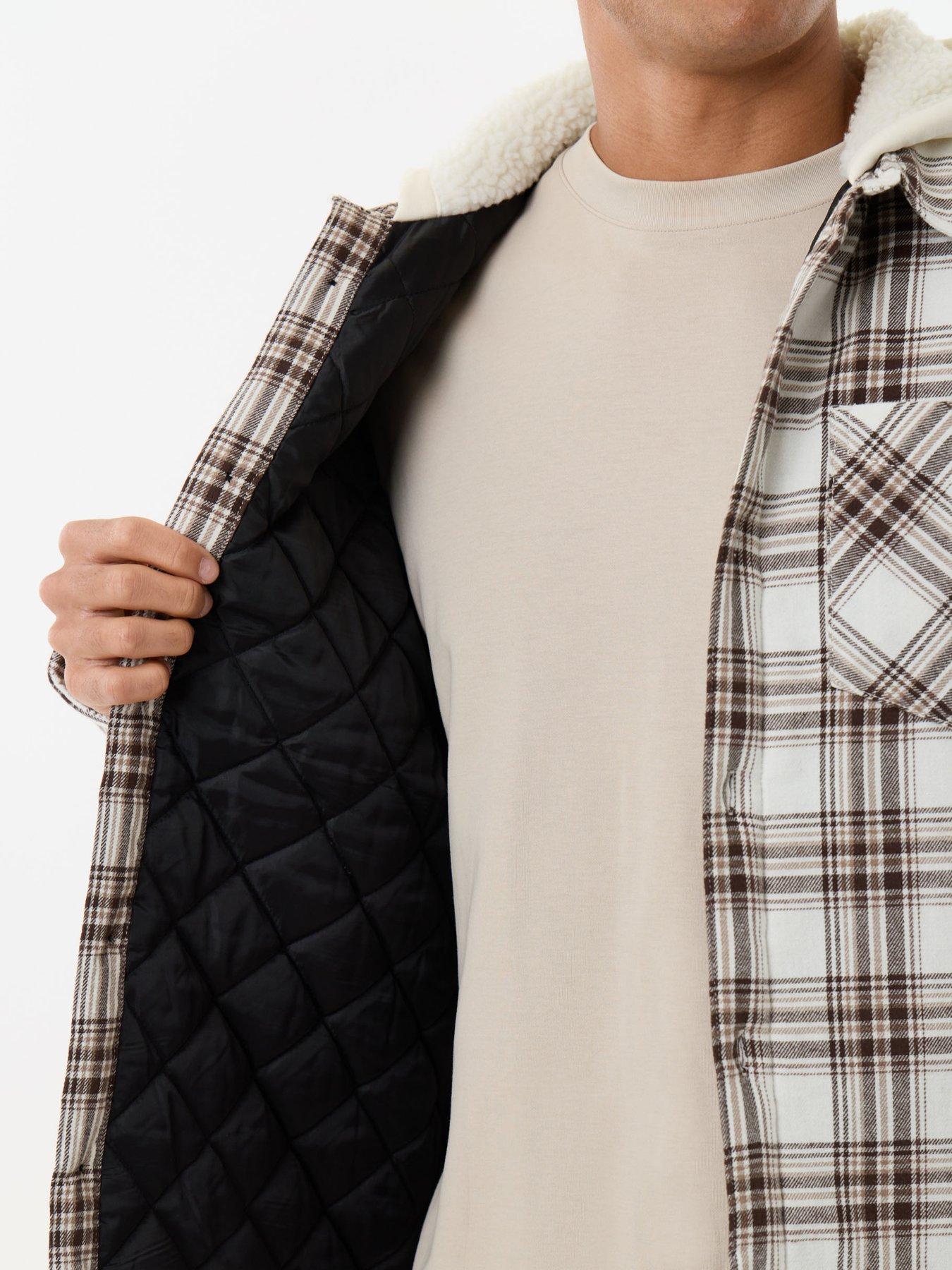 Image 6 of 7 of Threadbare Mens Shacket L/Slv Bourbon - Mersey (Ecru Check)