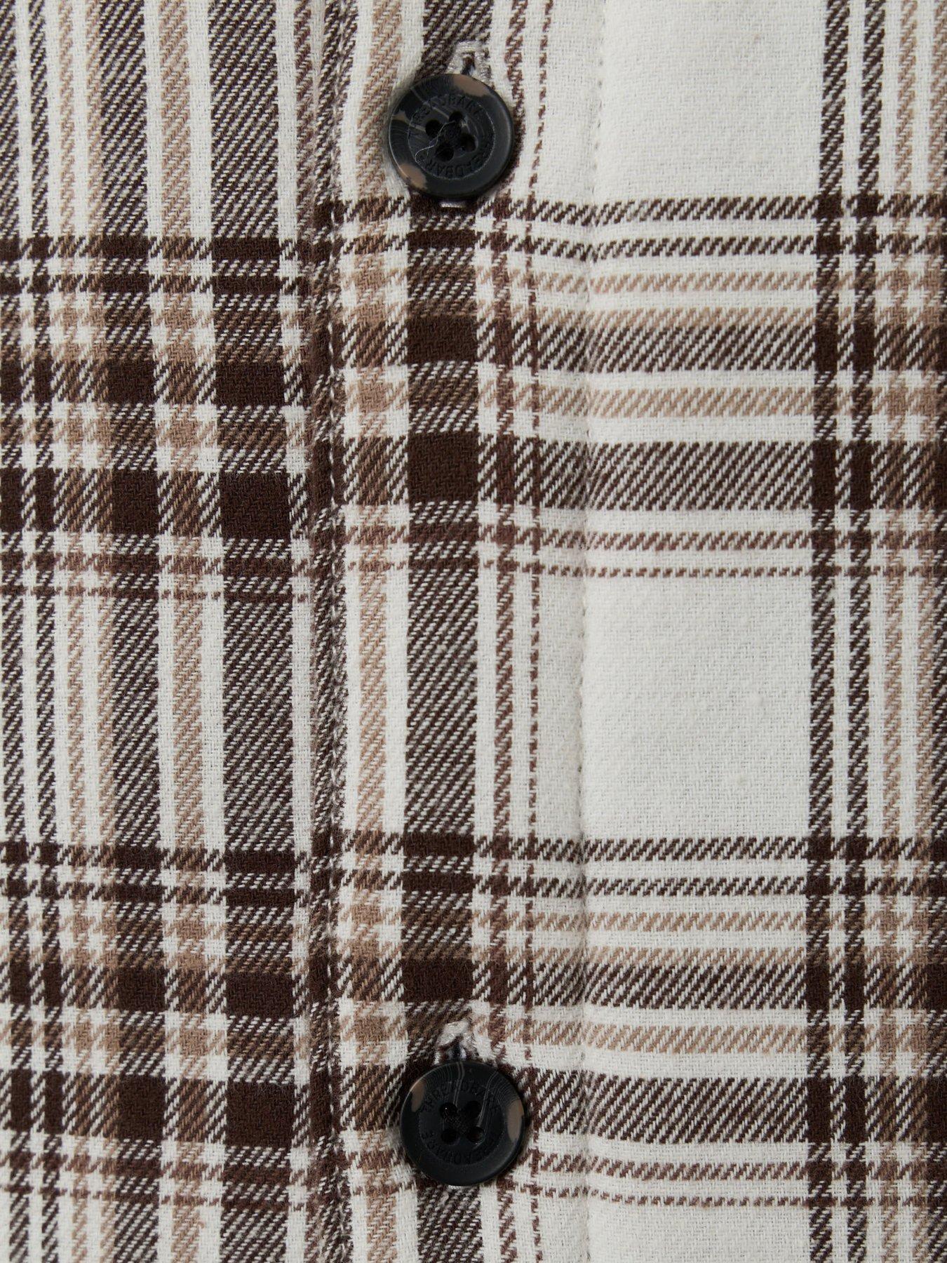 Image 7 of 7 of Threadbare Mens Shacket L/Slv Bourbon - Mersey (Ecru Check)