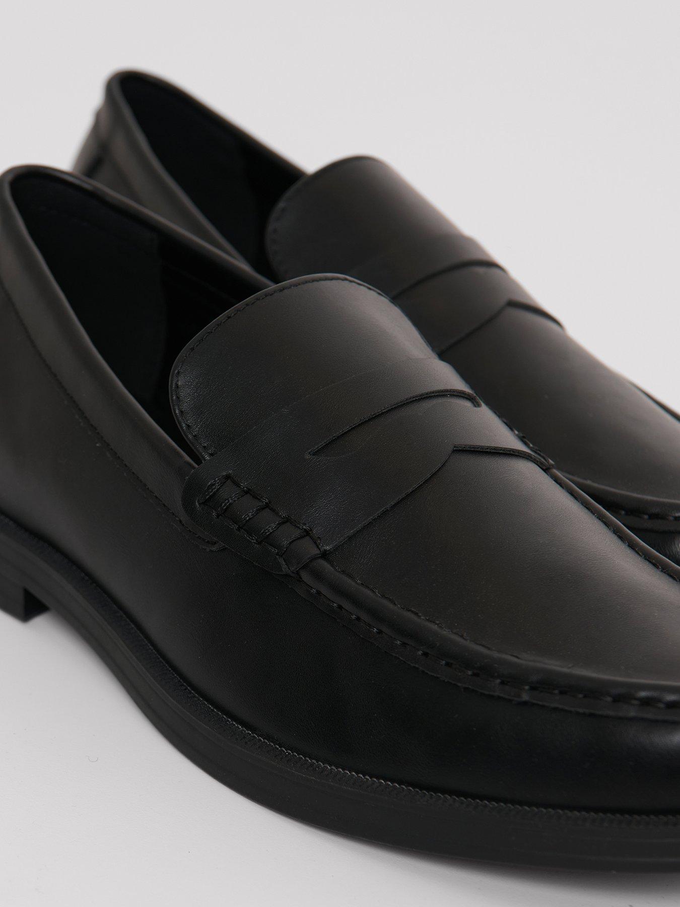 Image 3 of 4 of Threadbare Mens Faux Leather Slip On Penny Loafer - Black