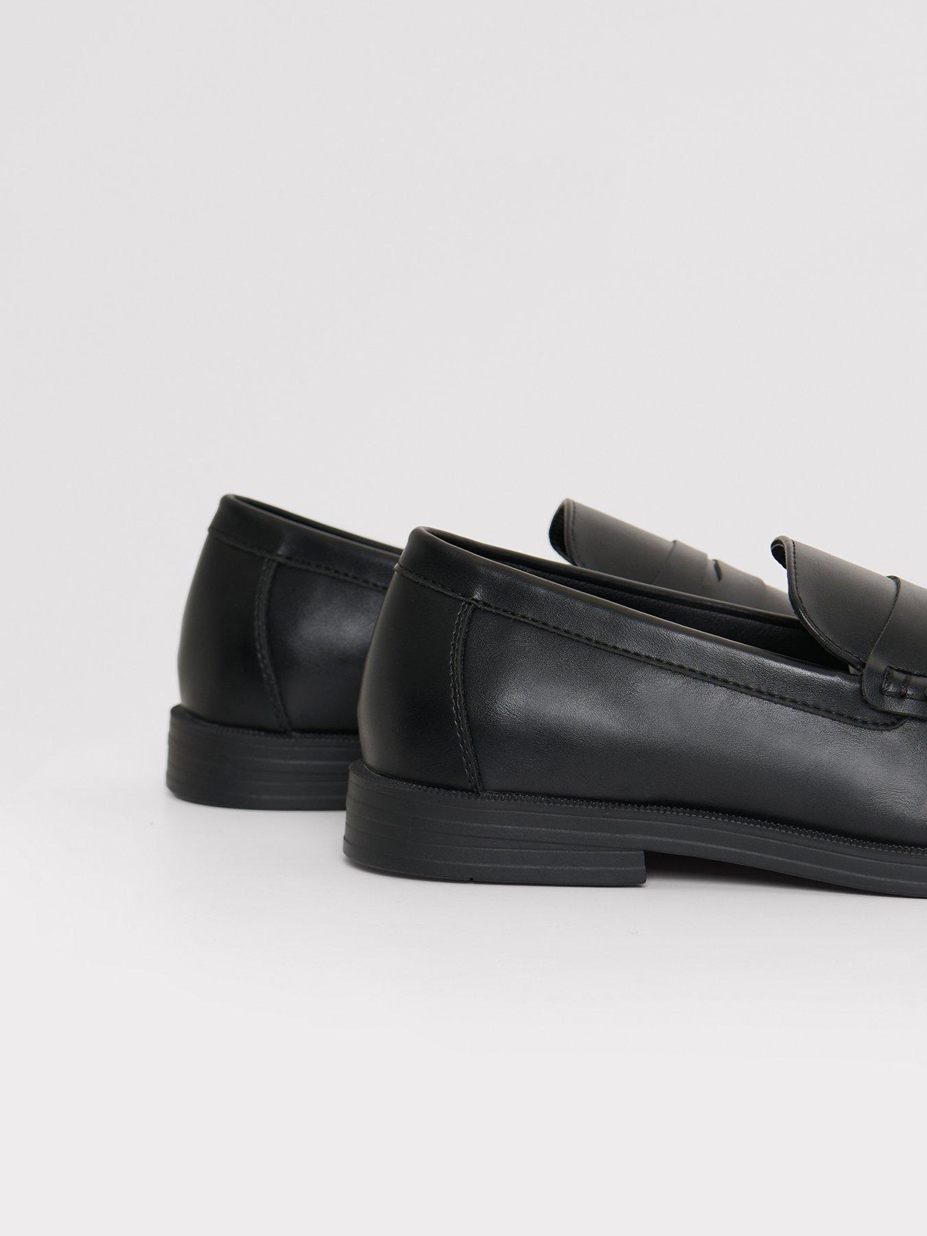 Image 4 of 4 of Threadbare Mens Faux Leather Slip On Penny Loafer - Black