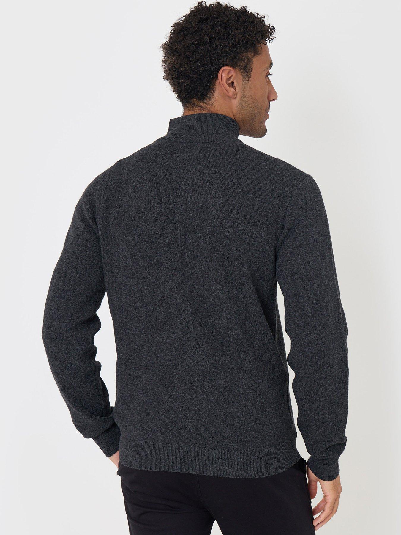 Image 2 of 4 of Threadbare Mens Stand Collar Quarter Zip Jumper - Grey