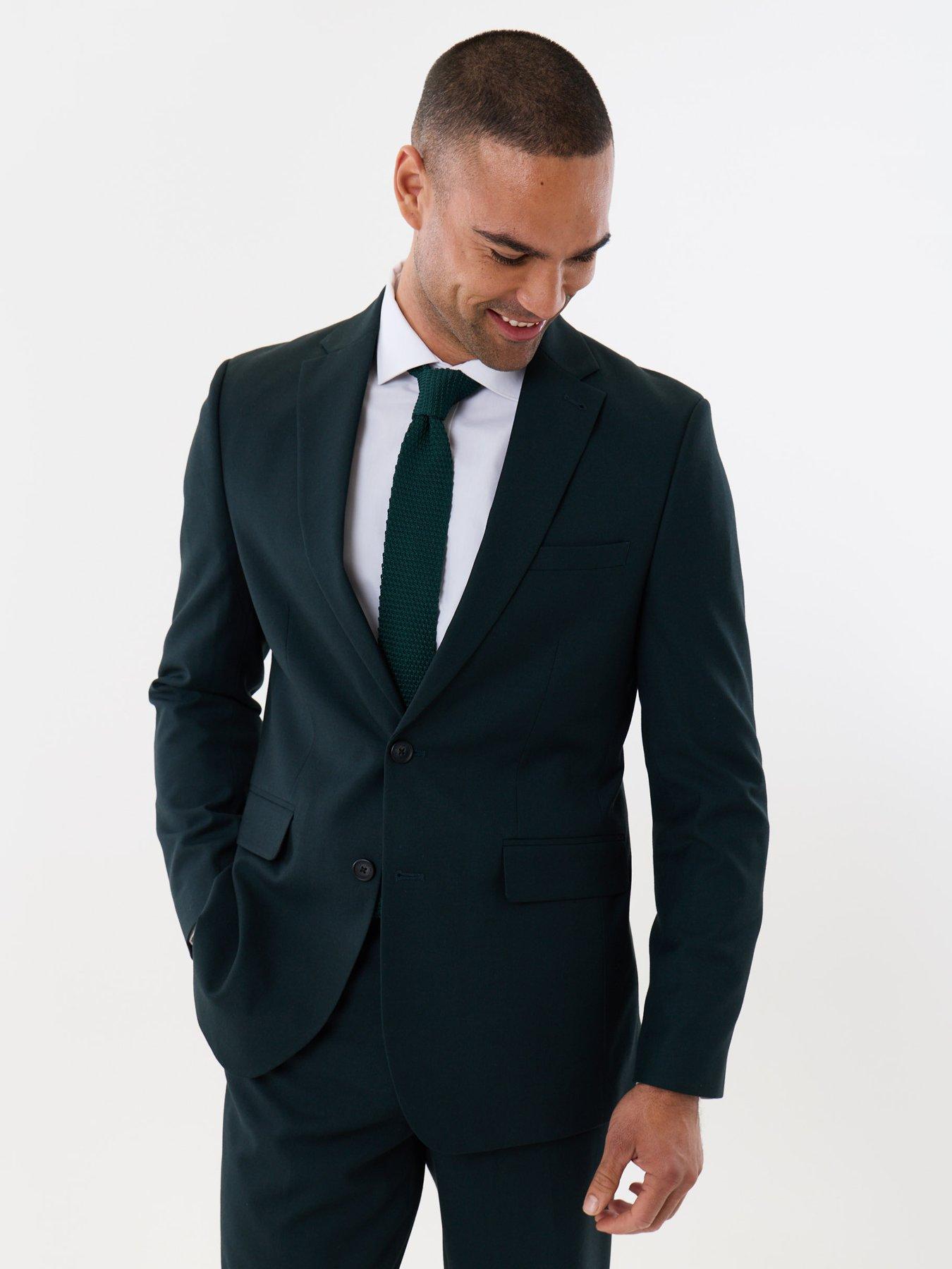 Image 2 of 7 of Threadbare Mens Suit Blazer Bexley - Dark Green