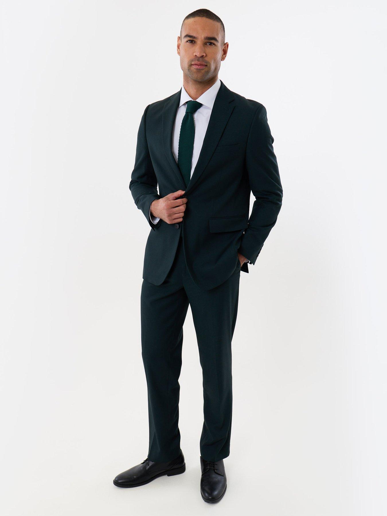 Image 3 of 7 of Threadbare Mens Suit Blazer Bexley - Dark Green
