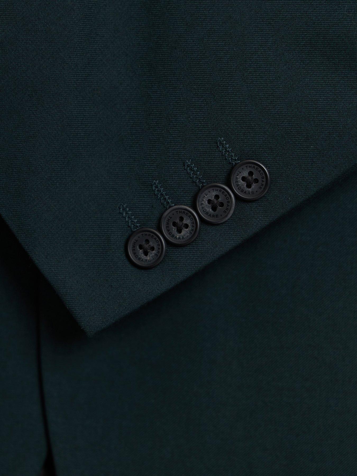 Image 7 of 7 of Threadbare Mens Suit Blazer Bexley - Dark Green