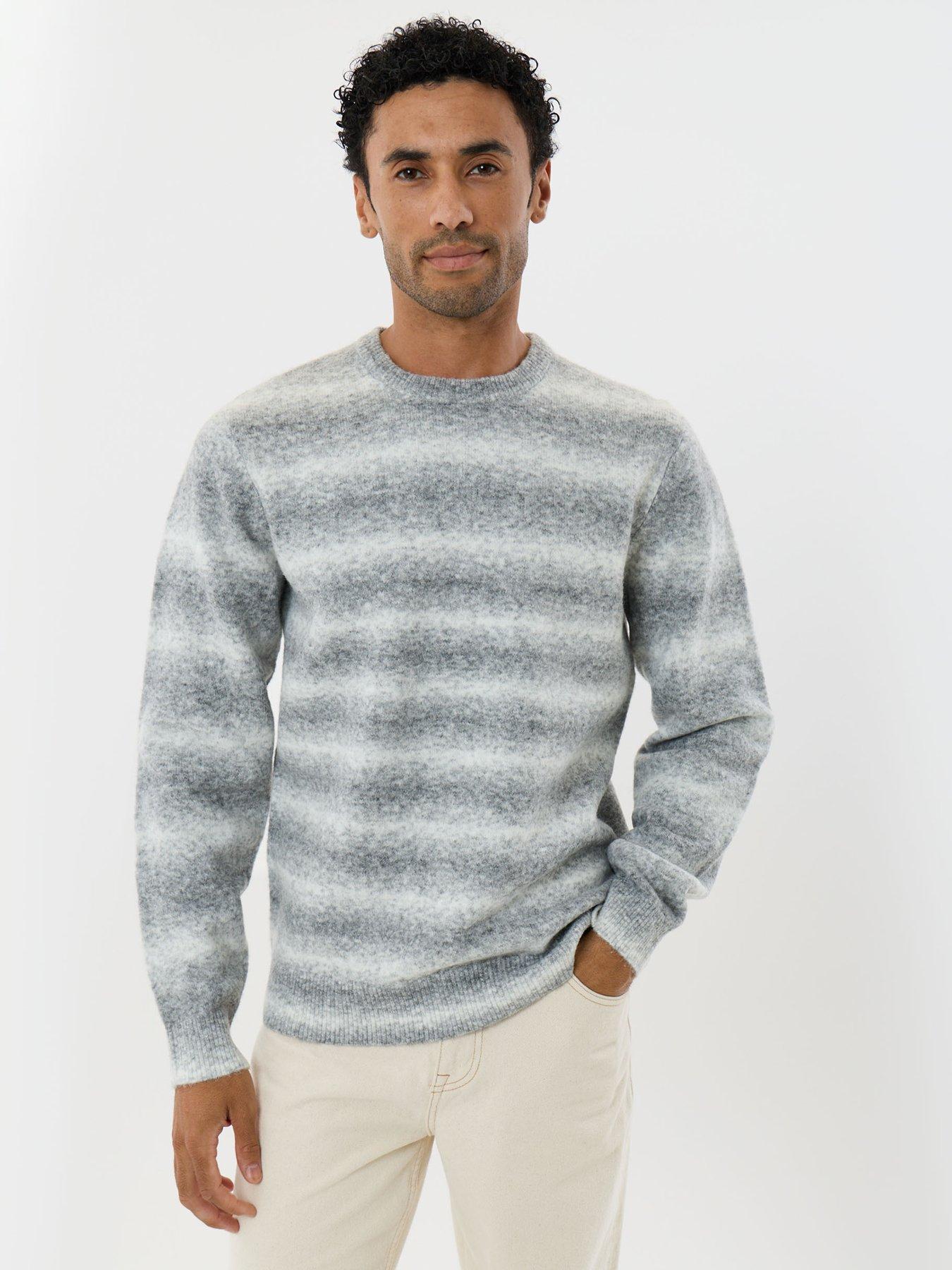 Image 1 of 4 of Threadbare Mens Knitted L/Slv Crew Neck Willowford - Grey Marl 7gg