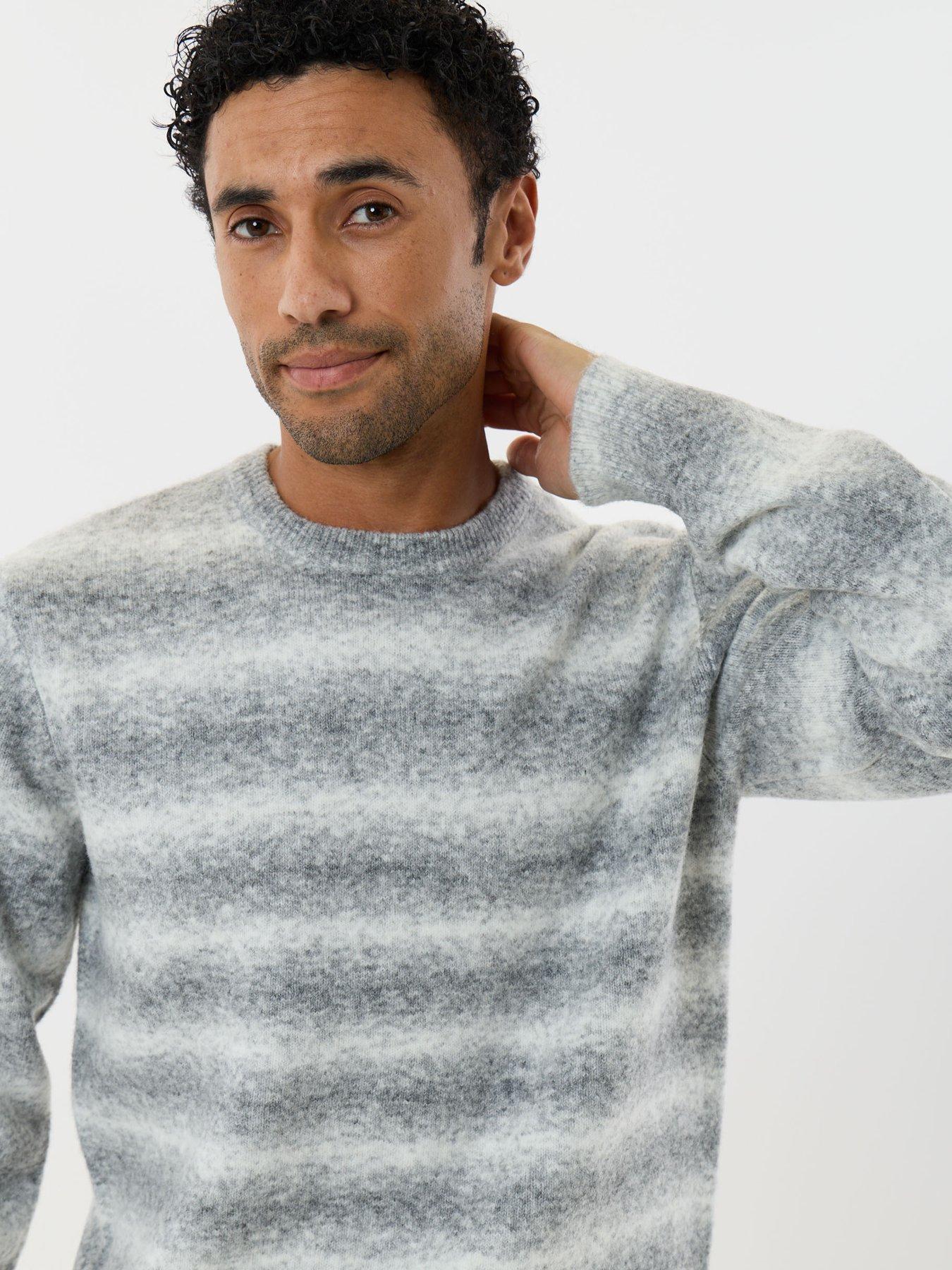 Image 4 of 4 of Threadbare Mens Knitted L/Slv Crew Neck Willowford - Grey Marl 7gg