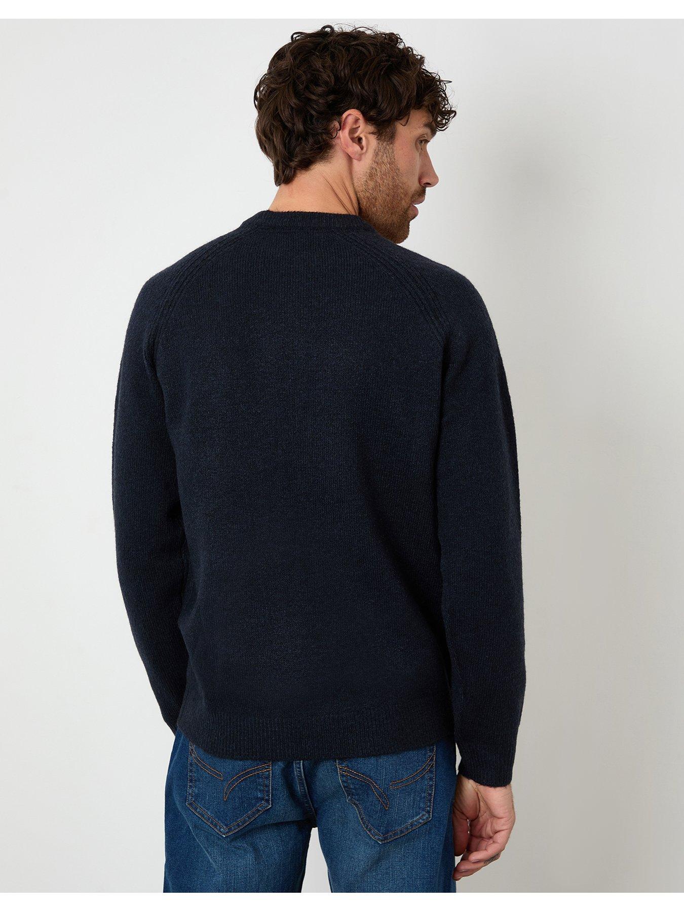Image 2 of 4 of Threadbare Mens Raglan Rib Knit Crew Neck Jumper - Navy