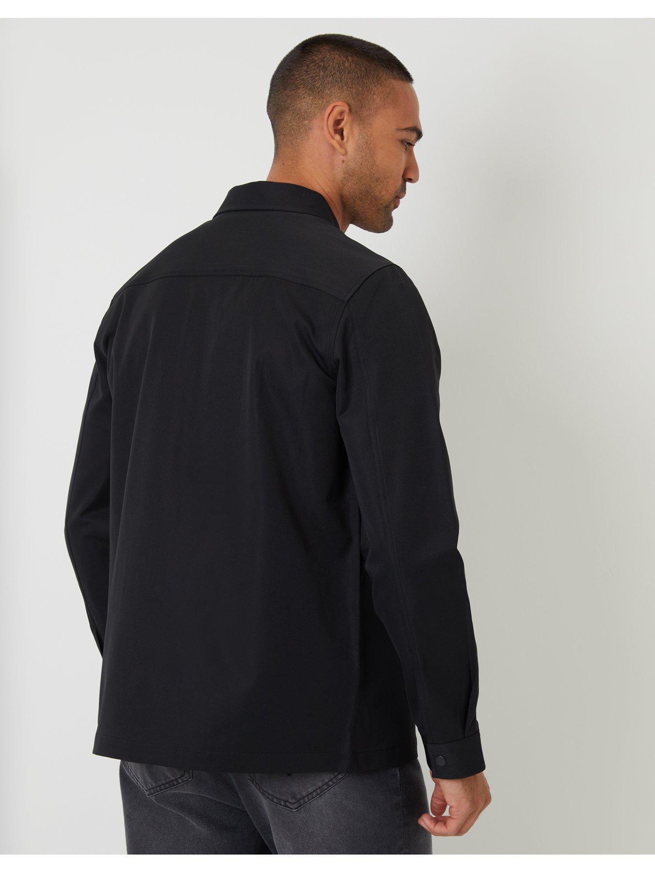 Image 2 of 6 of Threadbare Mens Patch Pocket Popper Front Overshirt - Black