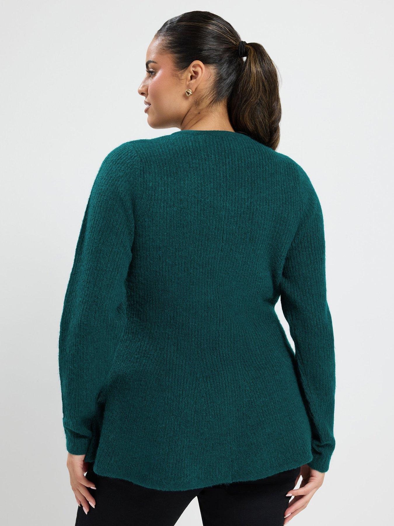 Image 2 of 4 of Yours Curve Peplum Flash Yarn Cardigan