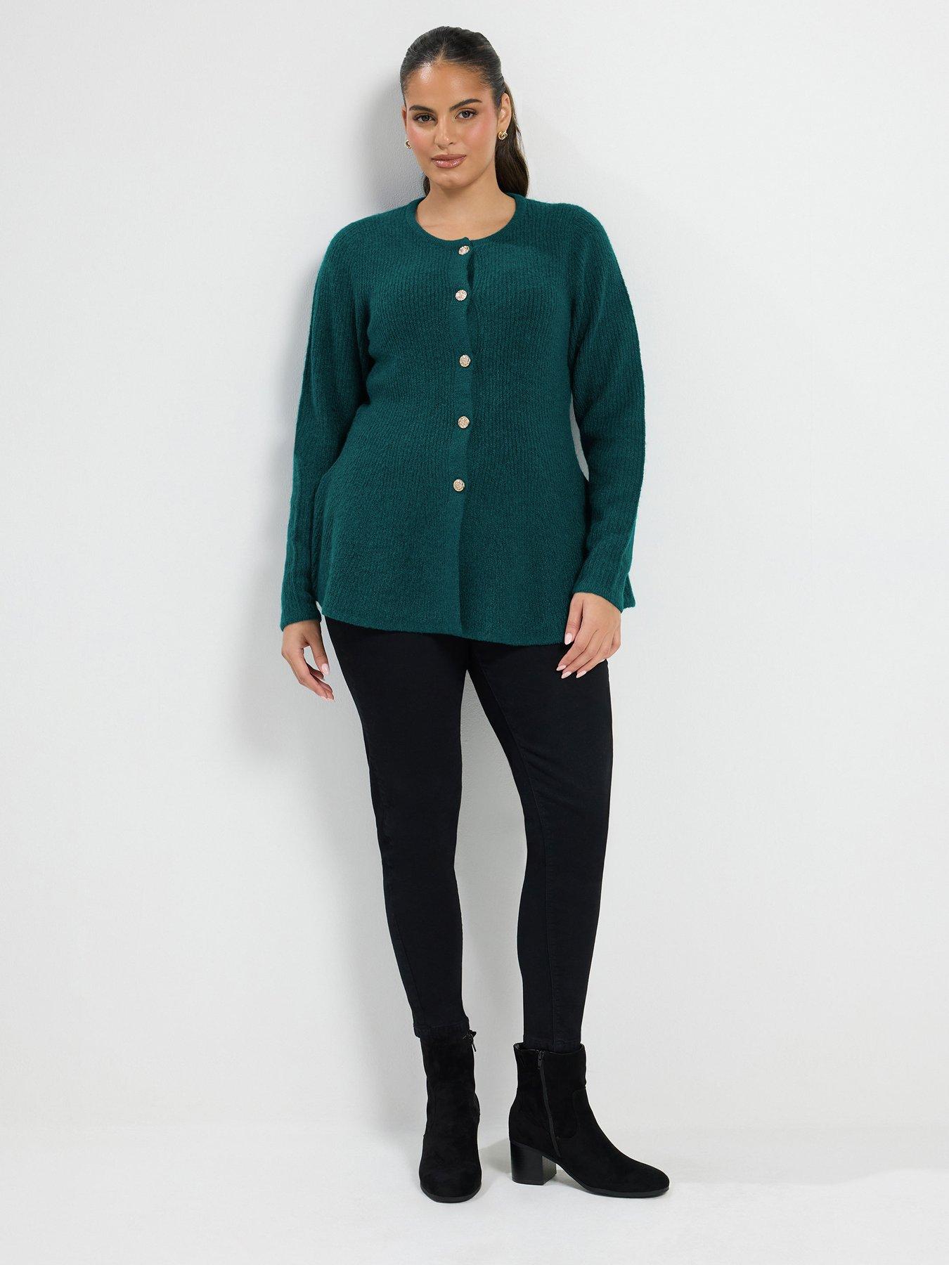 Image 3 of 4 of Yours Curve Peplum Flash Yarn Cardigan