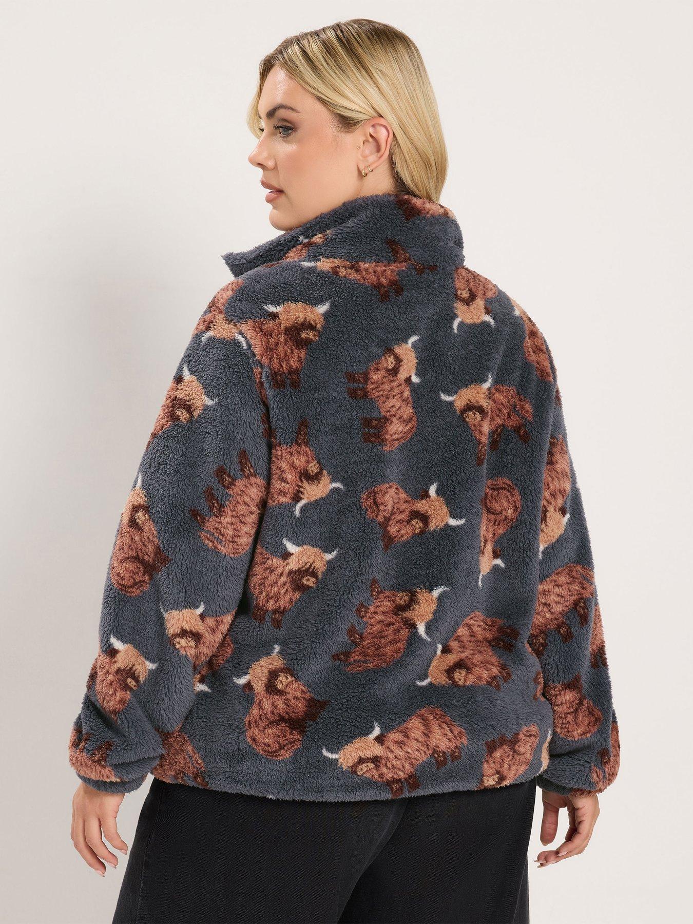 Image 2 of 4 of Yours Curve Zip Through Feather Fleece Jacket