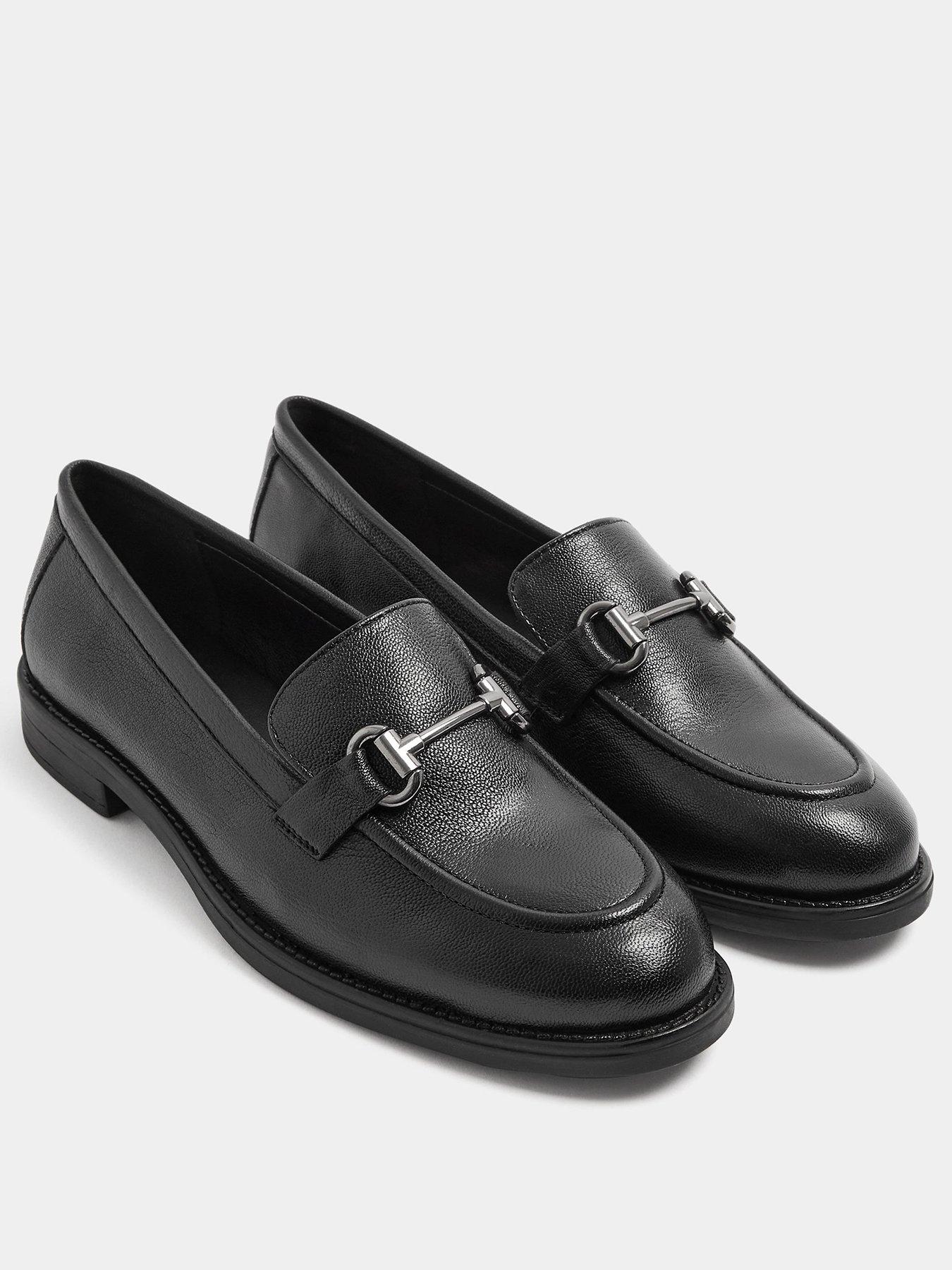 Image 2 of 4 of Yours Womens Snaffle Trim Leather Loafers - Black