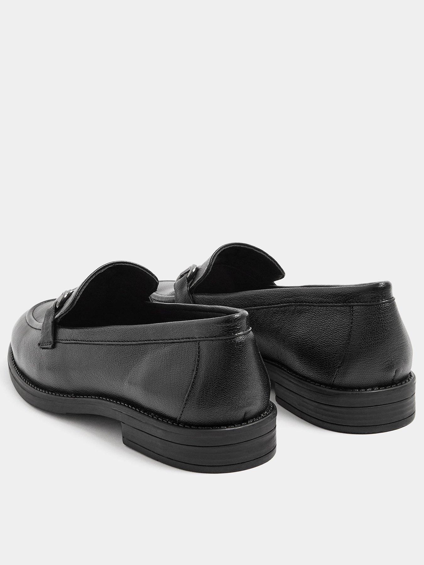 Image 3 of 4 of Yours Womens Snaffle Trim Leather Loafers - Black