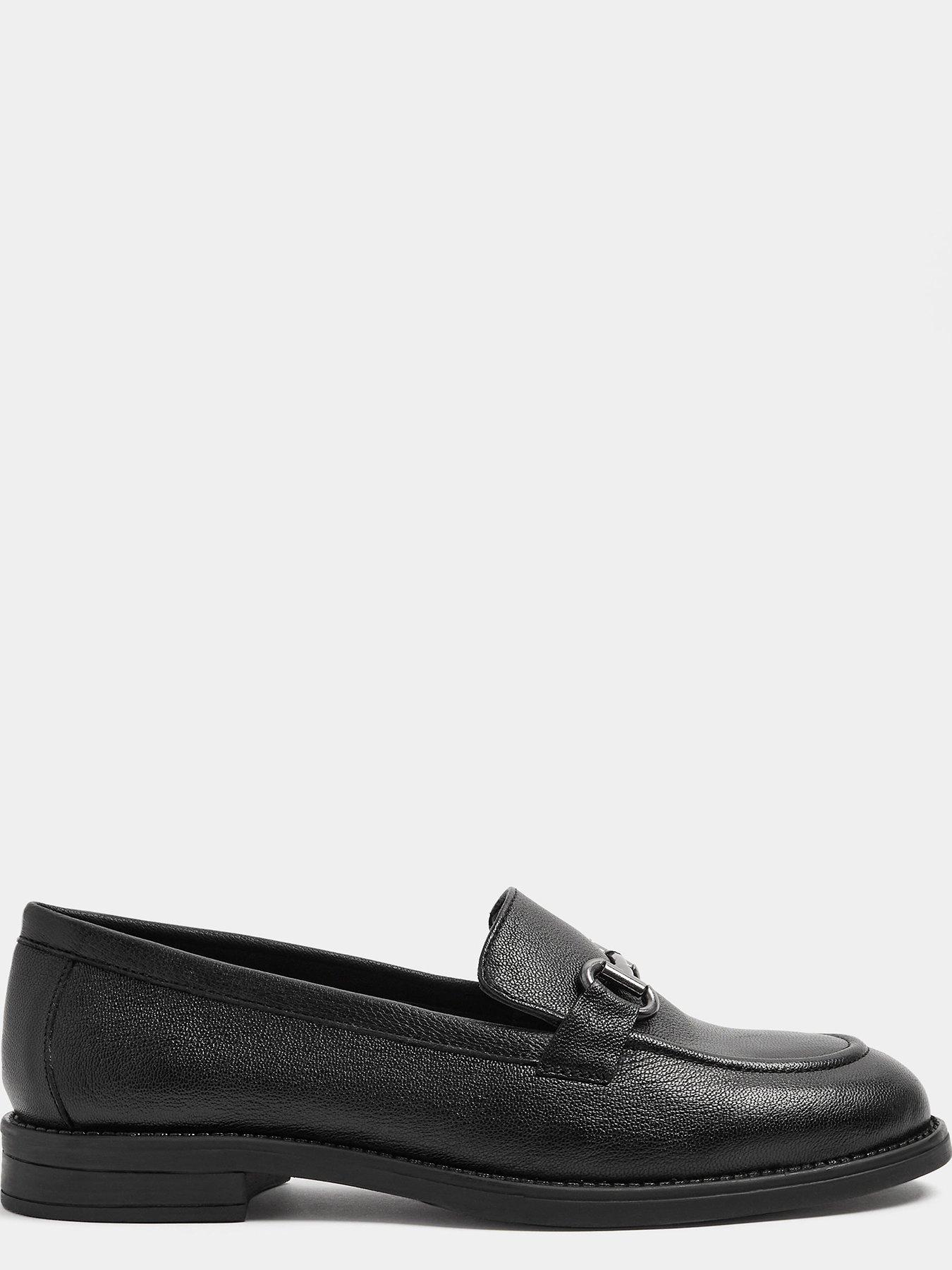 Image 4 of 4 of Yours Womens Snaffle Trim Leather Loafers - Black
