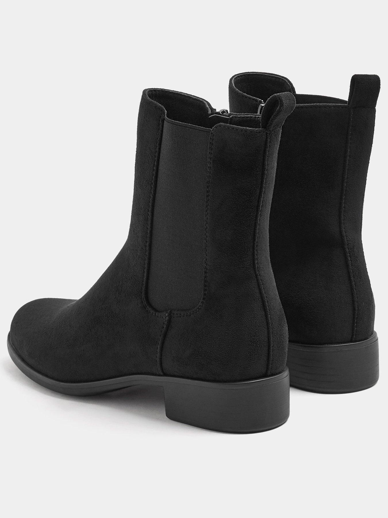 Image 3 of 4 of Yours Womens Chelsea Boots with Side Zip Low Block Heel - Black