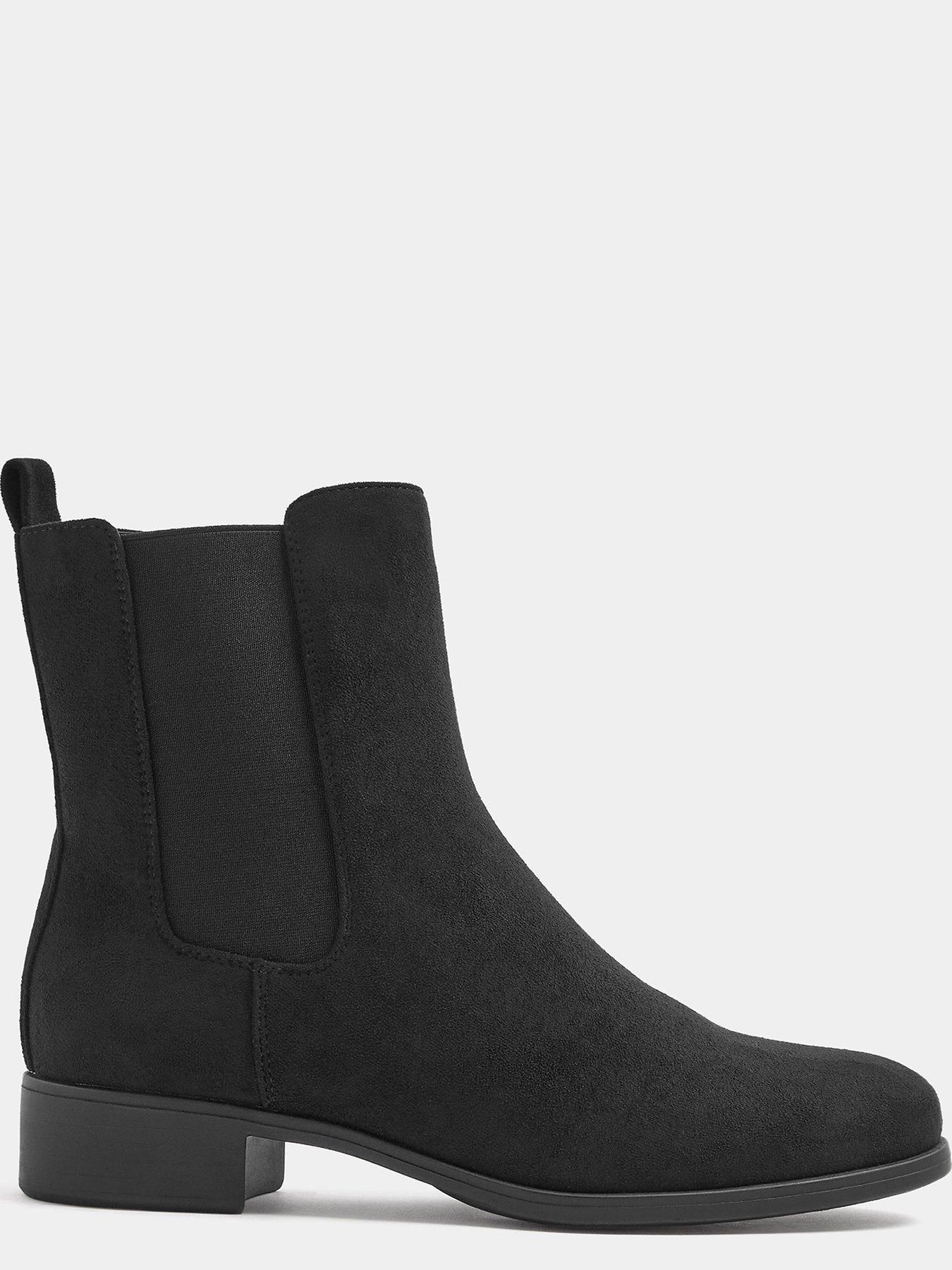 Image 4 of 4 of Yours Womens Chelsea Boots with Side Zip Low Block Heel - Black