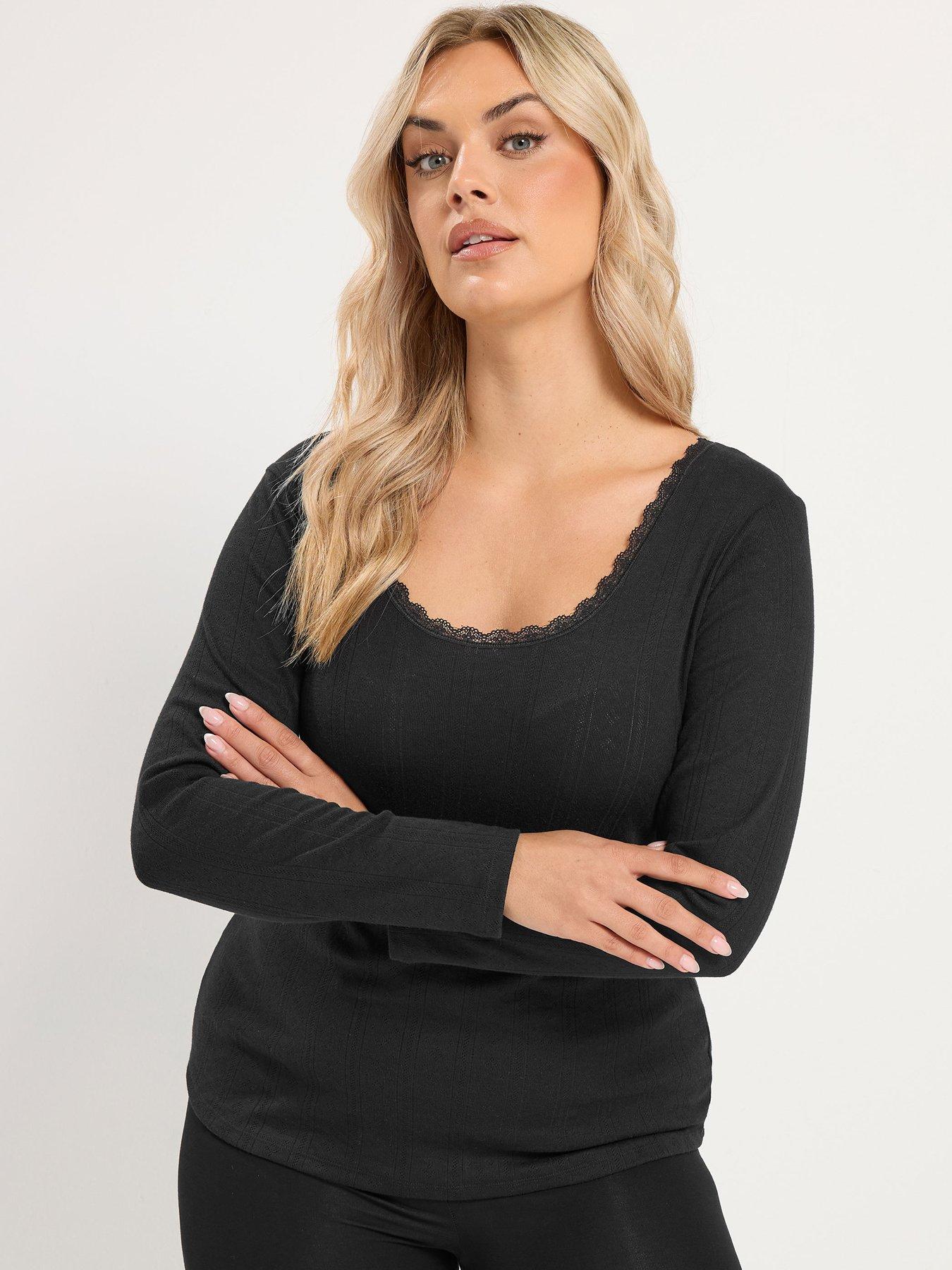 Image 1 of 4 of Yours Curve Thermal Pointelle Long Sleeve Top