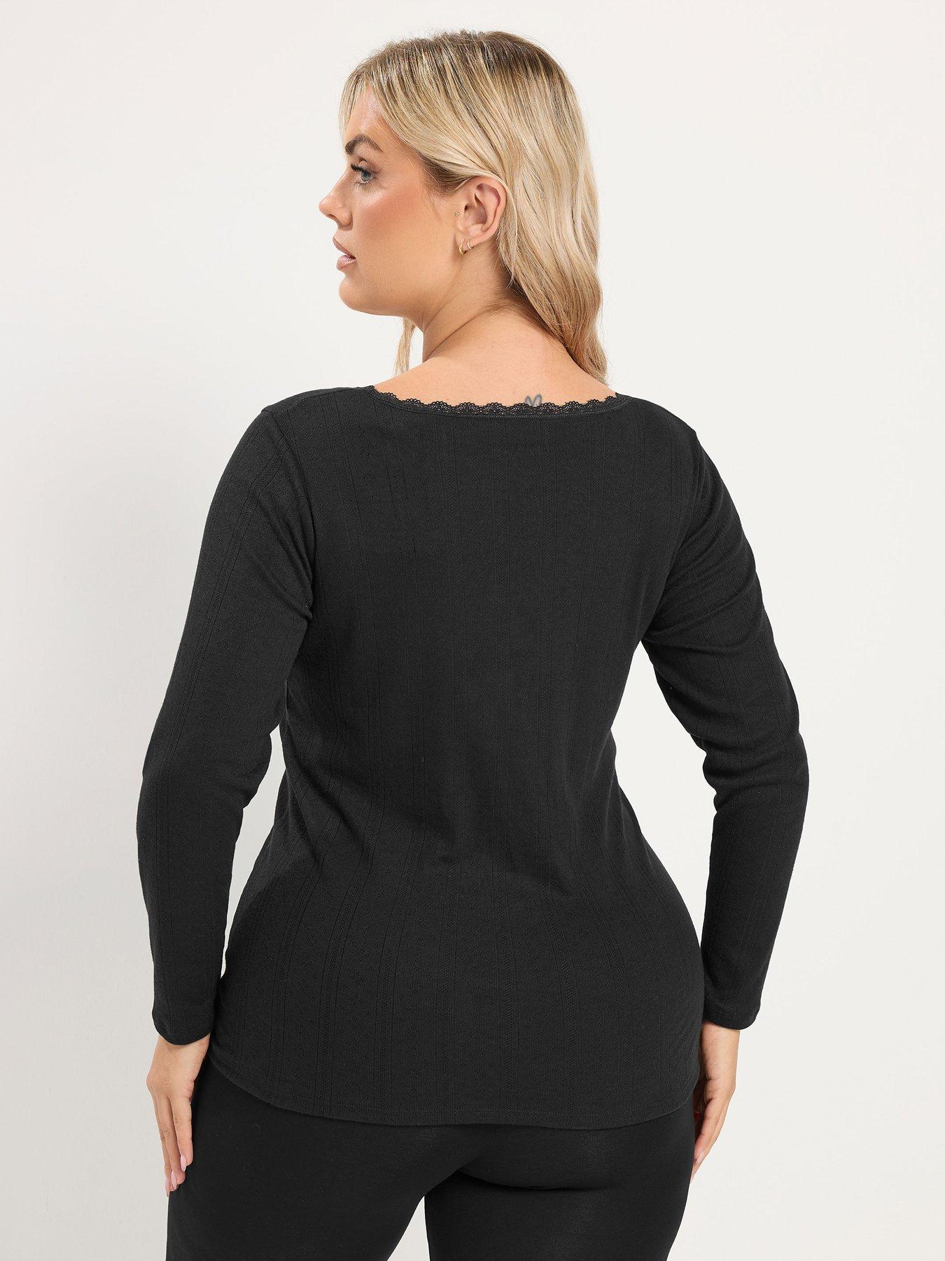 Image 2 of 4 of Yours Curve Thermal Pointelle Long Sleeve Top