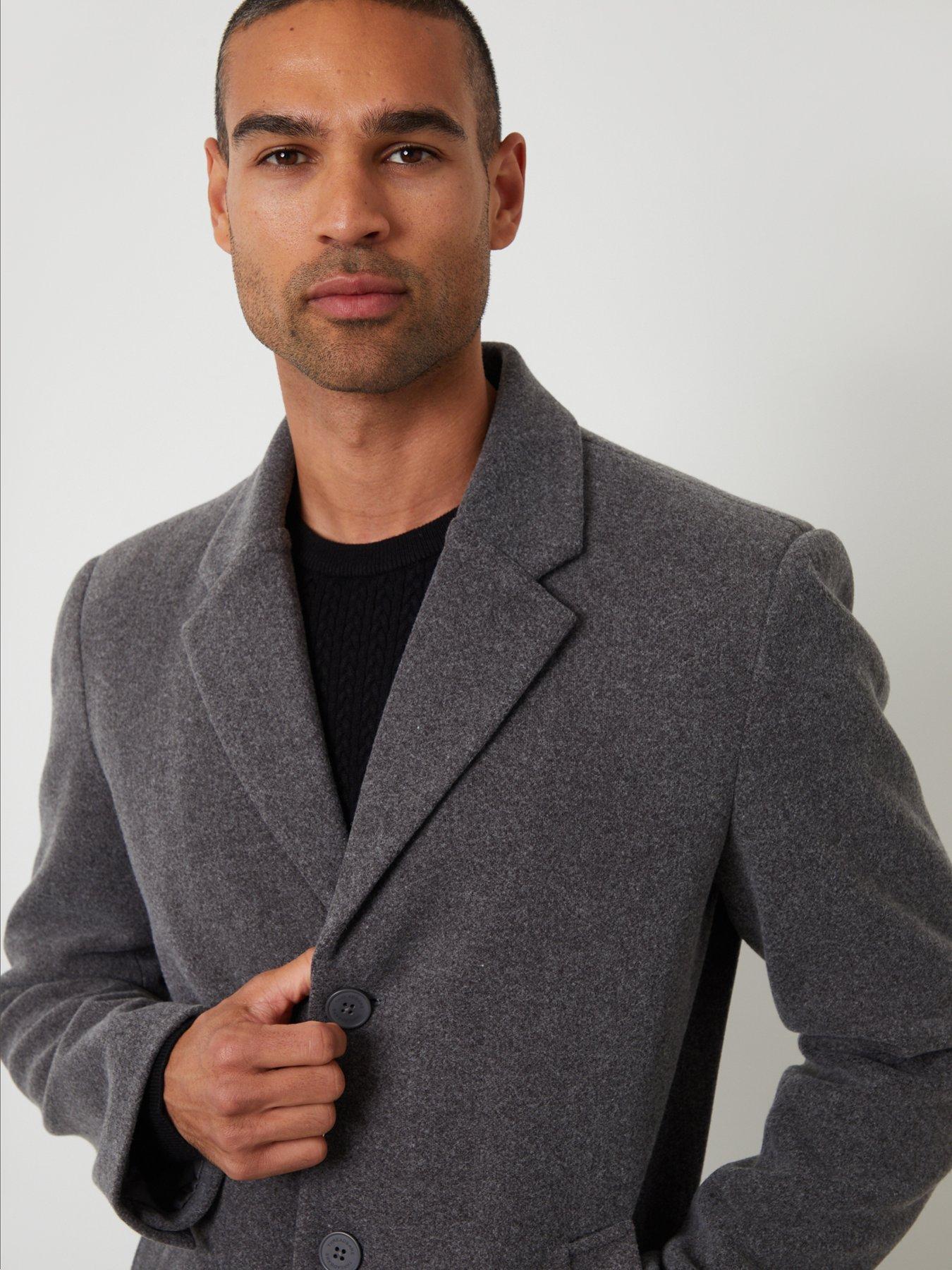 Image 4 of 5 of Threadbare The Classic Faux Wool Trench Coat In Charcoal Grey