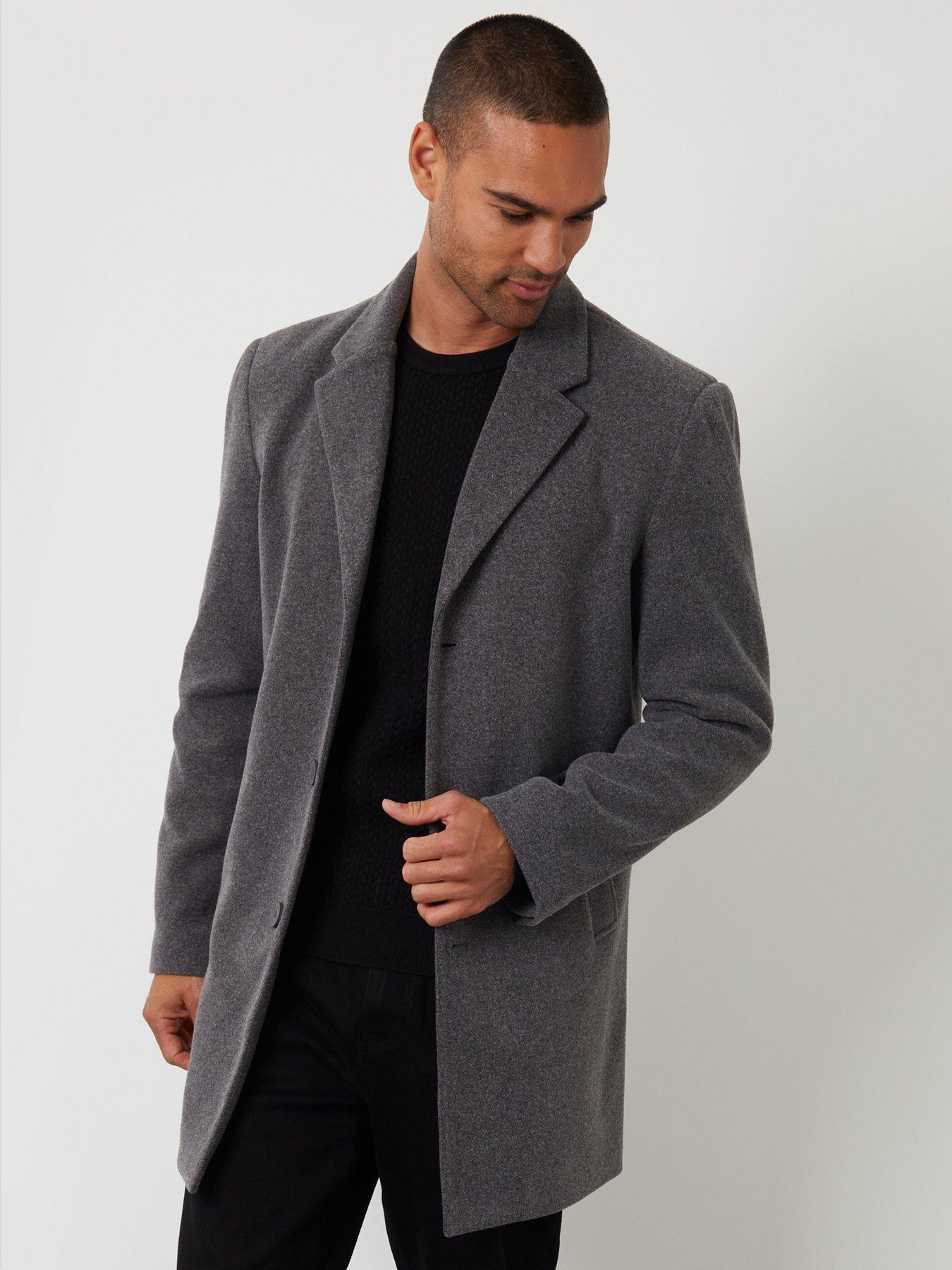 Image 5 of 5 of Threadbare The Classic Faux Wool Trench Coat In Charcoal Grey