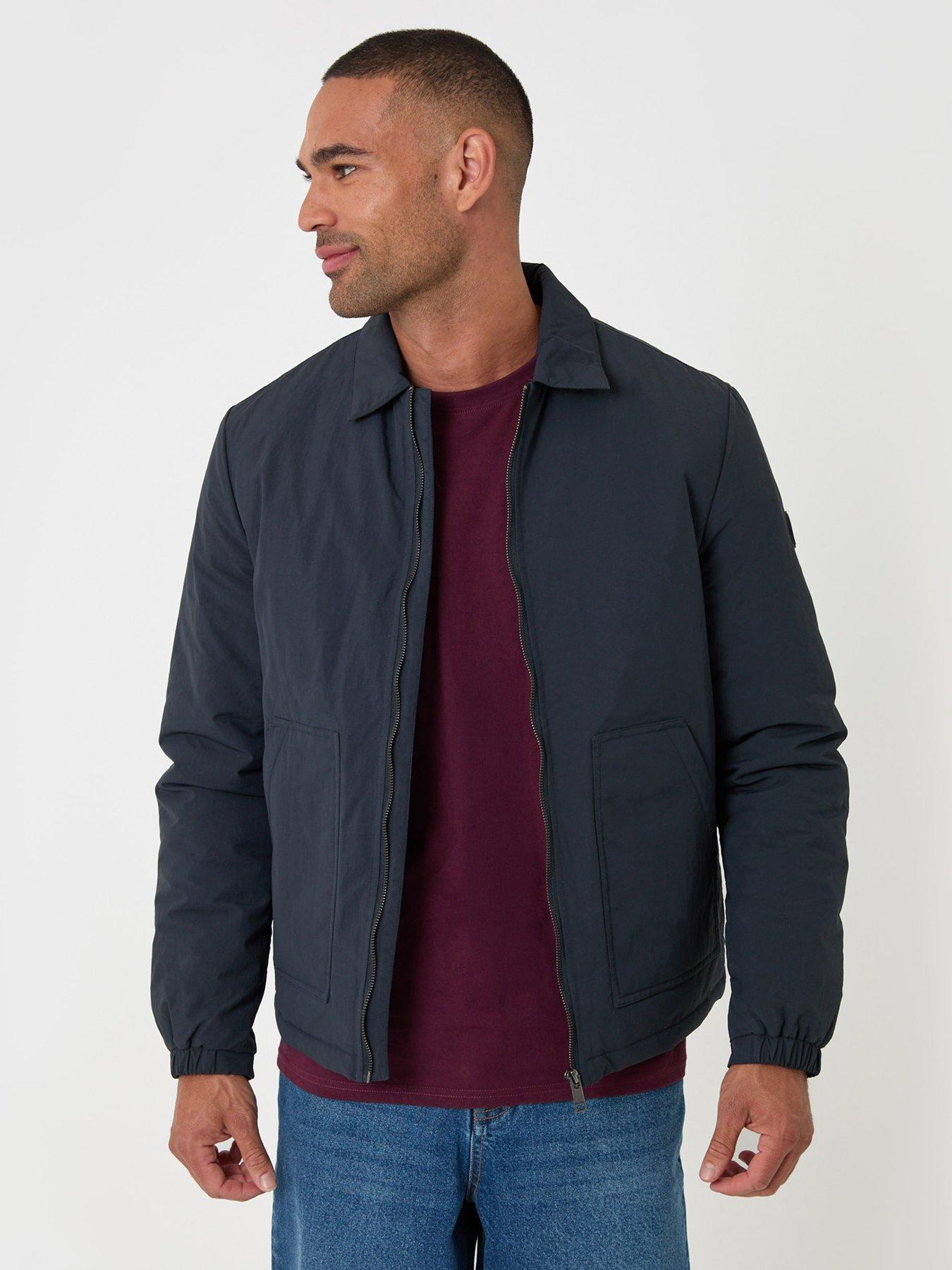 Image 1 of 6 of Threadbare Mens Light Padded Funnel Neck Zip Mayan Jacket - Navy