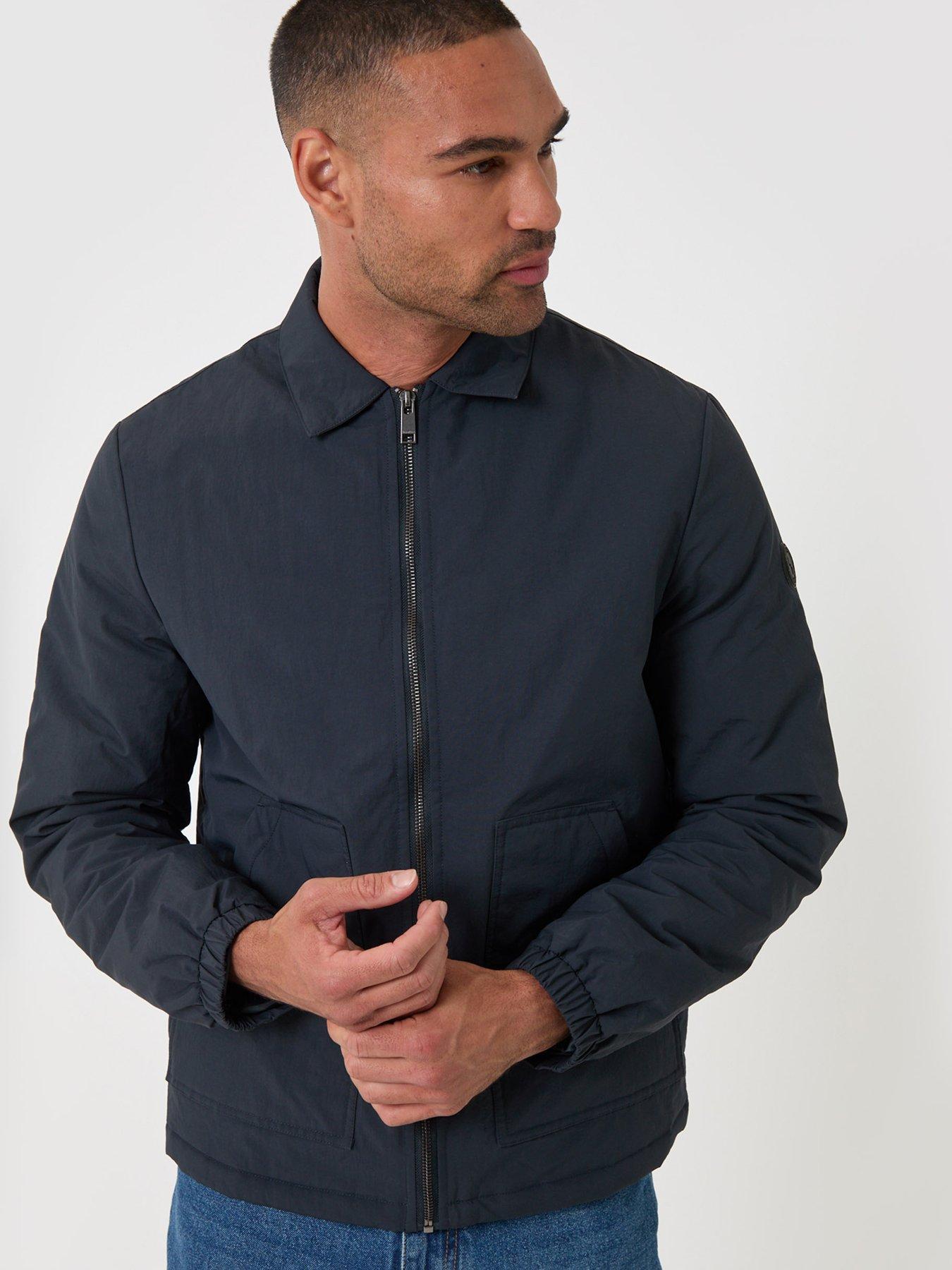 Image 4 of 6 of Threadbare Mens Light Padded Funnel Neck Zip Mayan Jacket - Navy