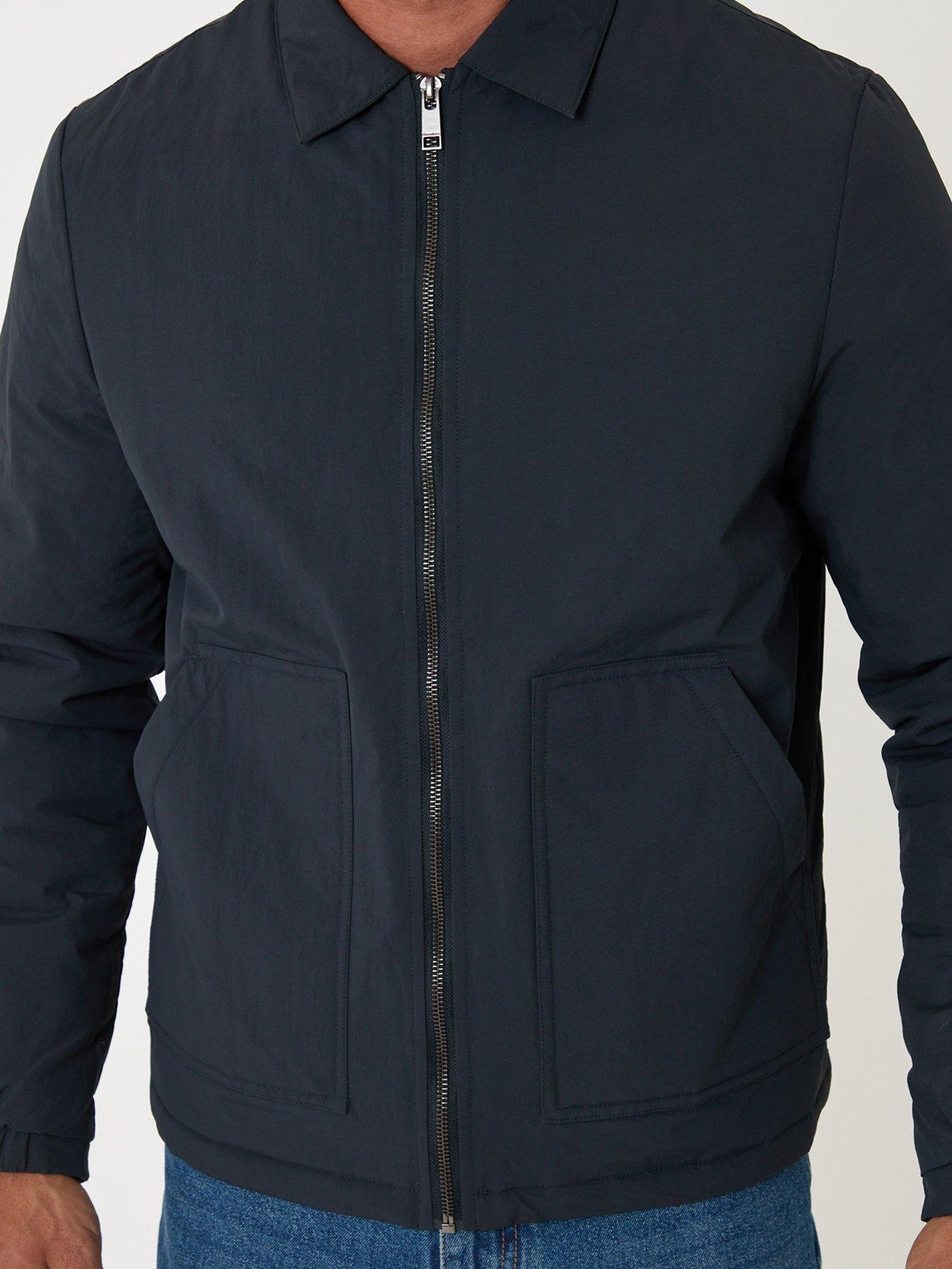Image 6 of 6 of Threadbare Mens Light Padded Funnel Neck Zip Mayan Jacket - Navy