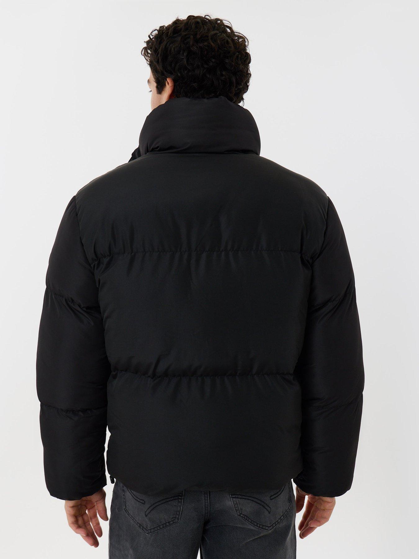 Image 2 of 4 of Threadbare Mens Padded High Collar Full-Zip Jacket - Black